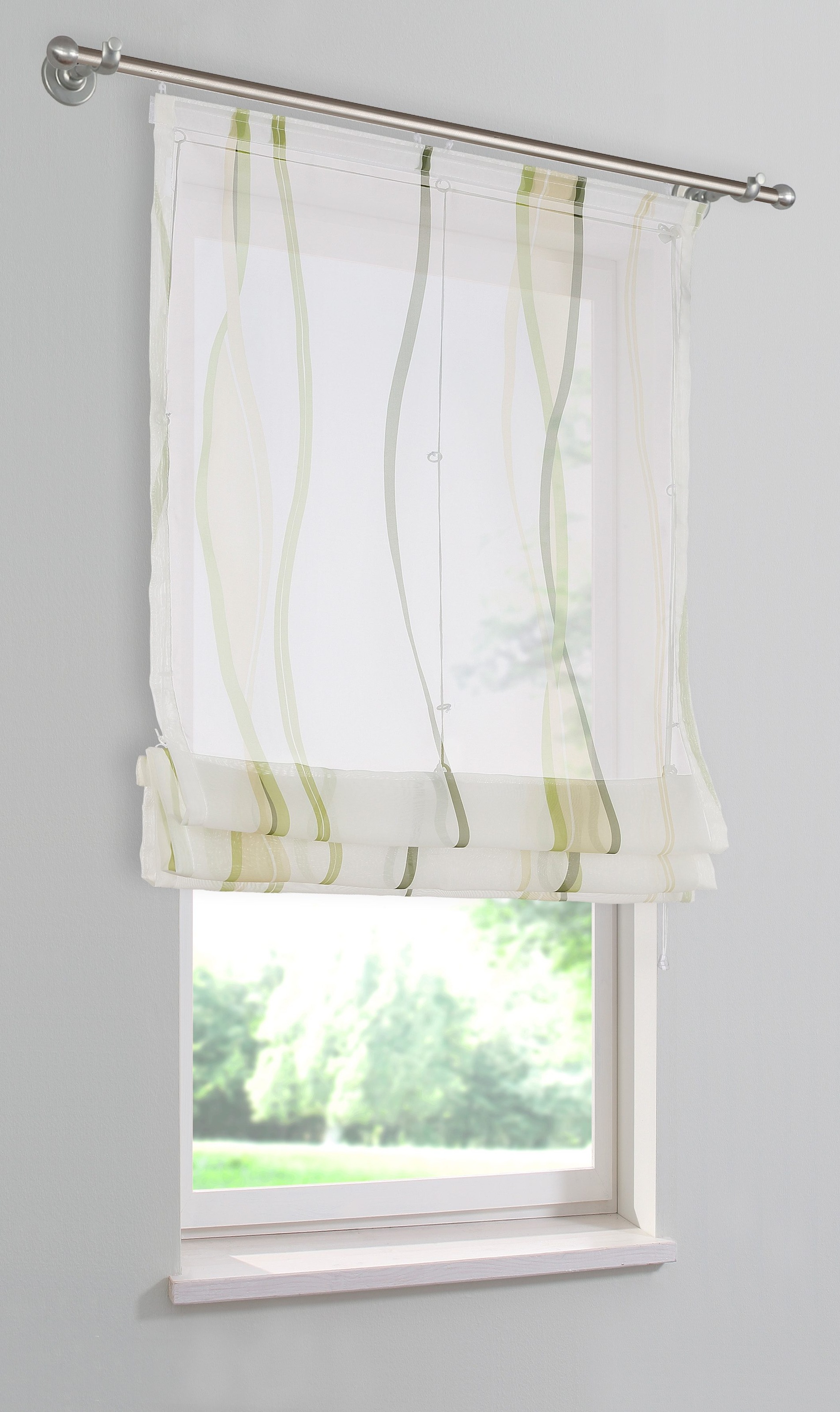 »Dimona«, bestellen bequem Wellen und Raffrollo Klettschiene, schnell my Polyester, mit Transparent, home Voile,