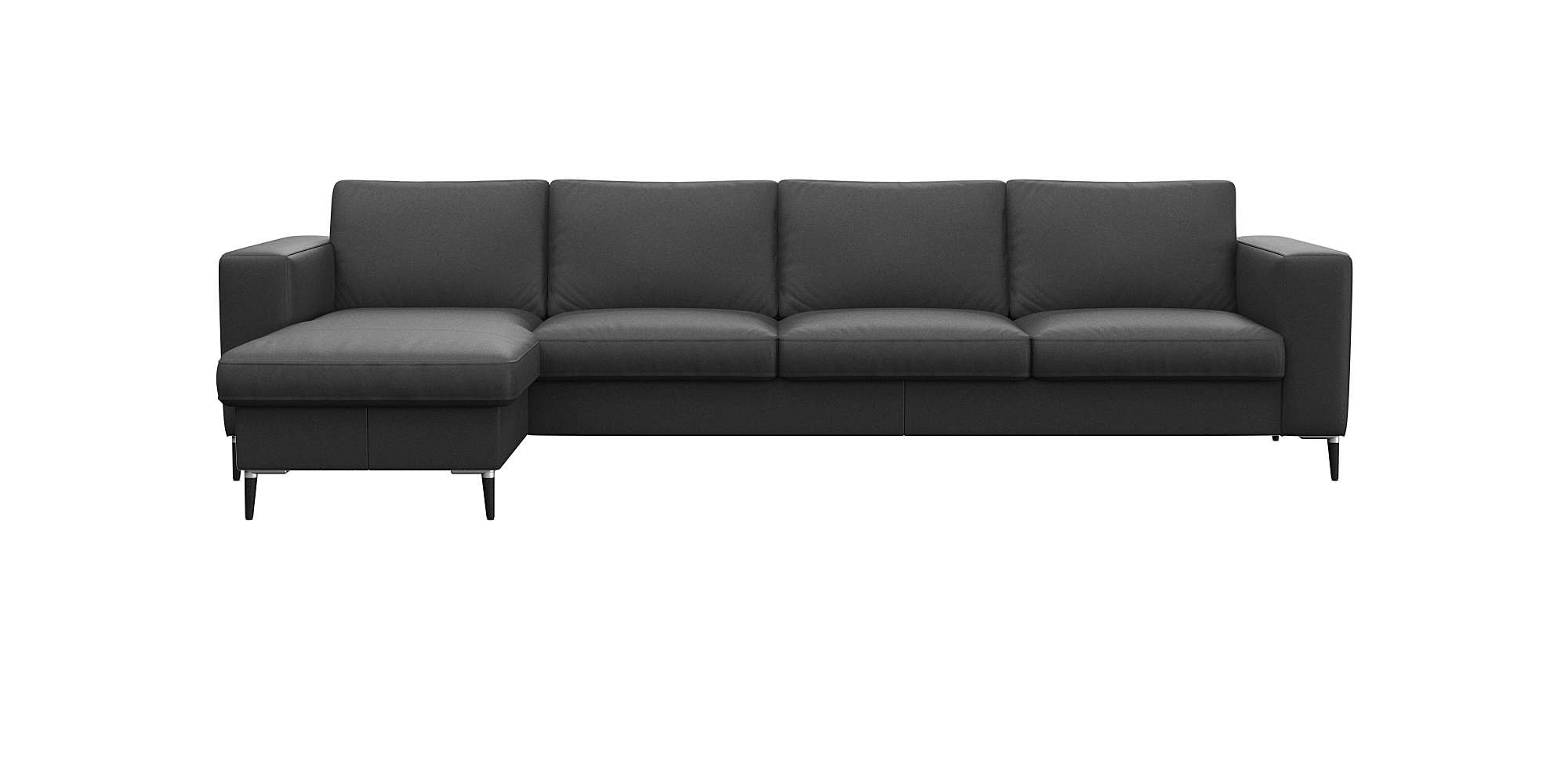 FLEXLUX Ecksofa »Fiore, L-Form«, breite Armlehnen, Kaltschaum, Füße Alu+sch günstig online kaufen