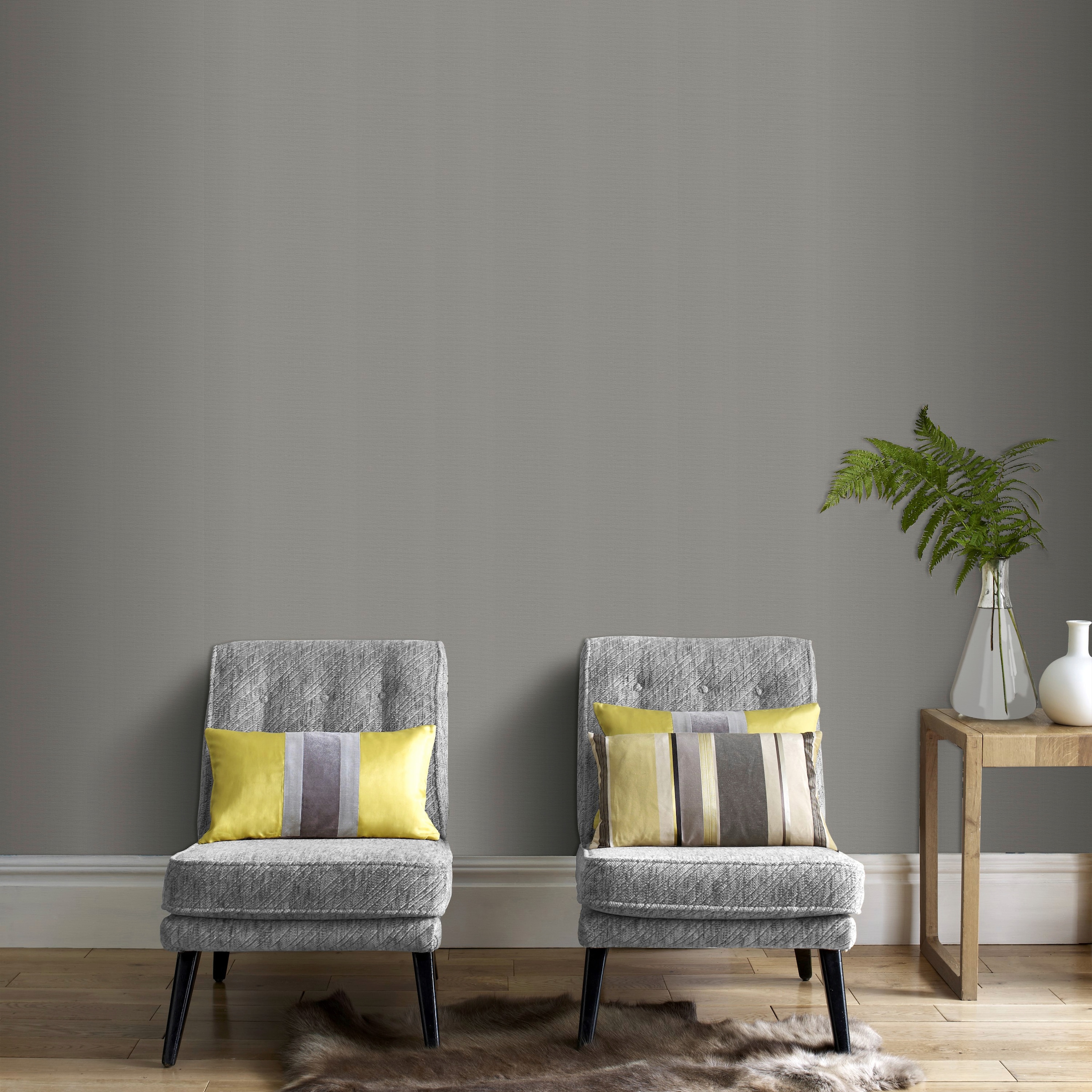 Superfresco Easy Vliestapete »Textil Uni« uni aufgeschäumt Grau - 10m x 52 cm