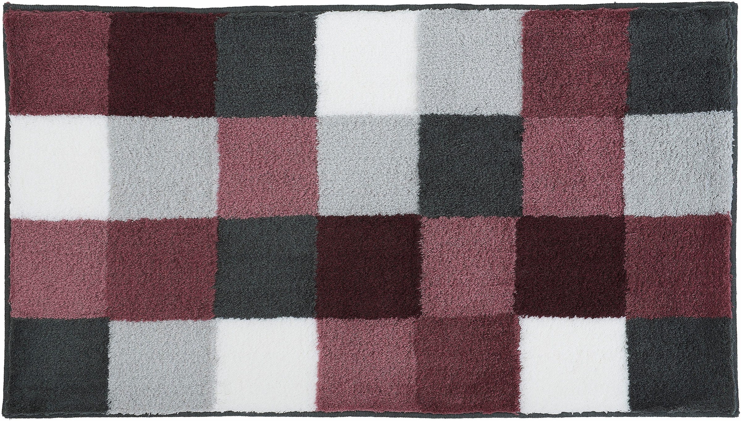 Kleine Wolke Badematte »Caro«, rutschhemmend beschichtet, fußbodenheizungsgeeignet, Badteppich, modernes Karo-Muster, Pastell-Farben, waschbar