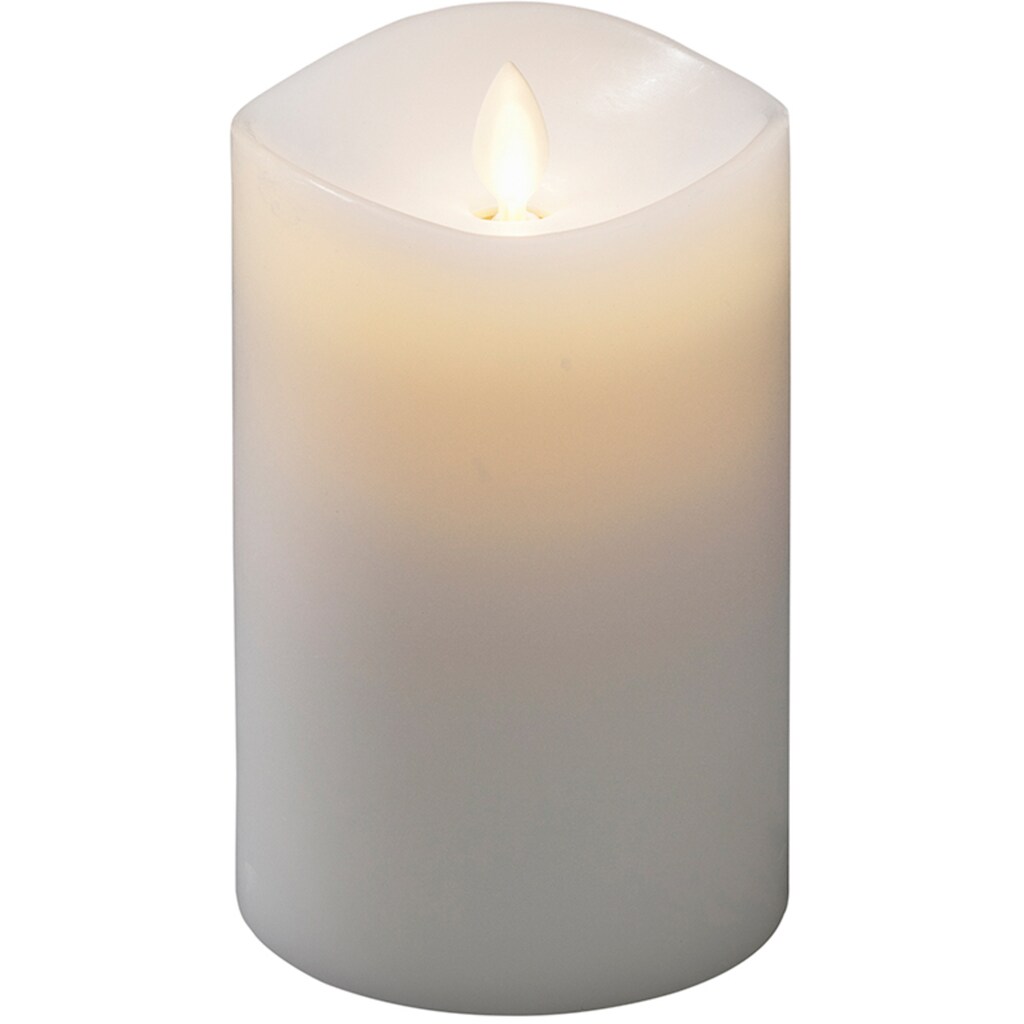KONSTSMIDE LED-Kerze, Duftkerze, weiß, flackernd, mit Lavendel-Duftpad, Ø 9 cm, H. ca. 13 cm