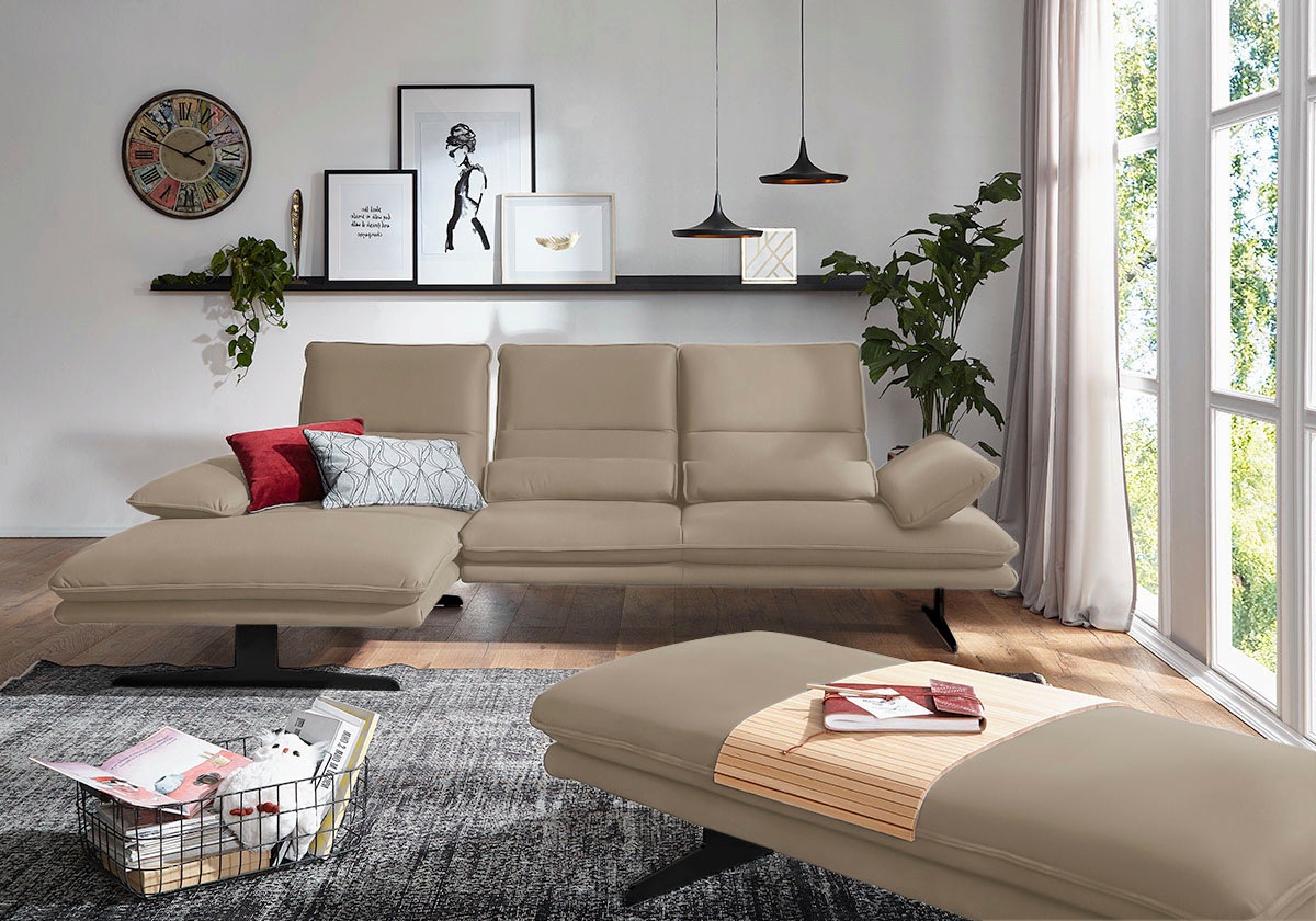 W.SCHILLIG Ecksofa »broadway, Designsofa mit tollem Sitzkomfort«, Sitztiefe günstig online kaufen