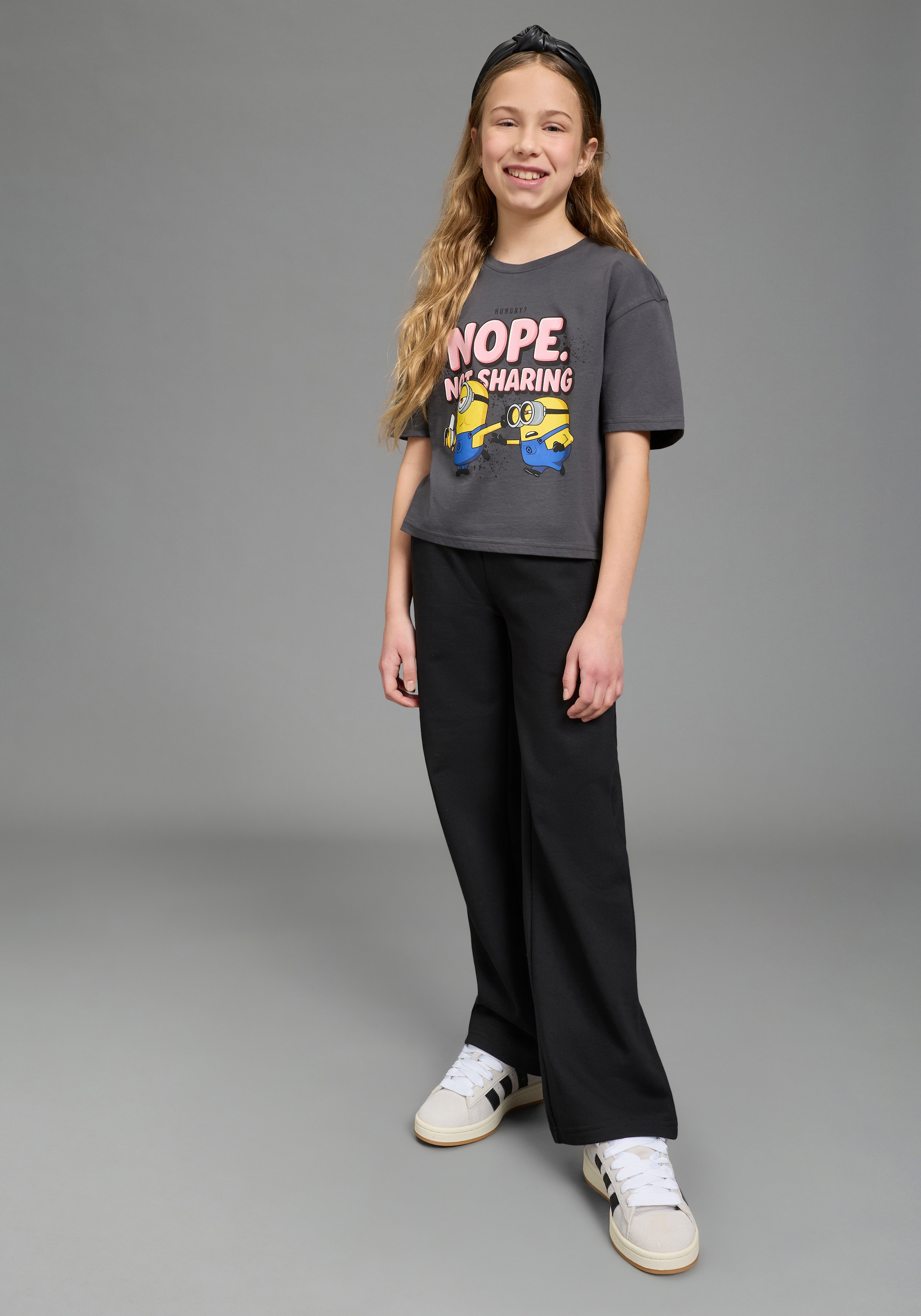 KIDSWORLD T-Shirt »MINIONS T-Shirt für TEENS Girls: NOPE« für Mädchen, Kurzarm, bedruckte Optik, Basic Passform