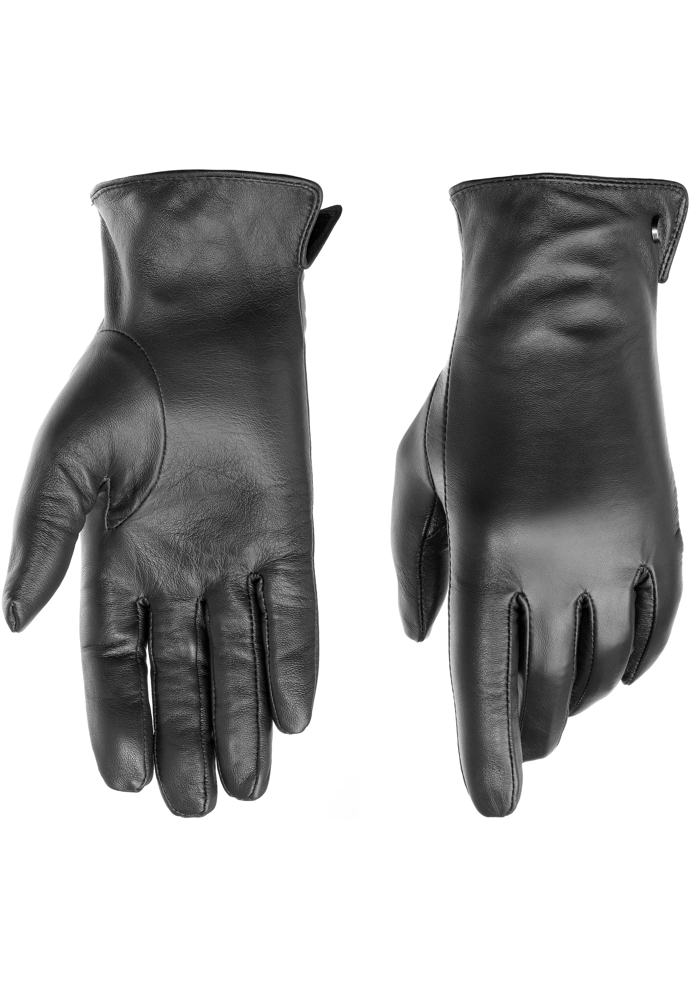 PEARLWOOD Lederhandschuhe »PAM« 1 Paar, weiches Fleece-Innenfutter, Temperaturregulierend, Seitenschlitz black