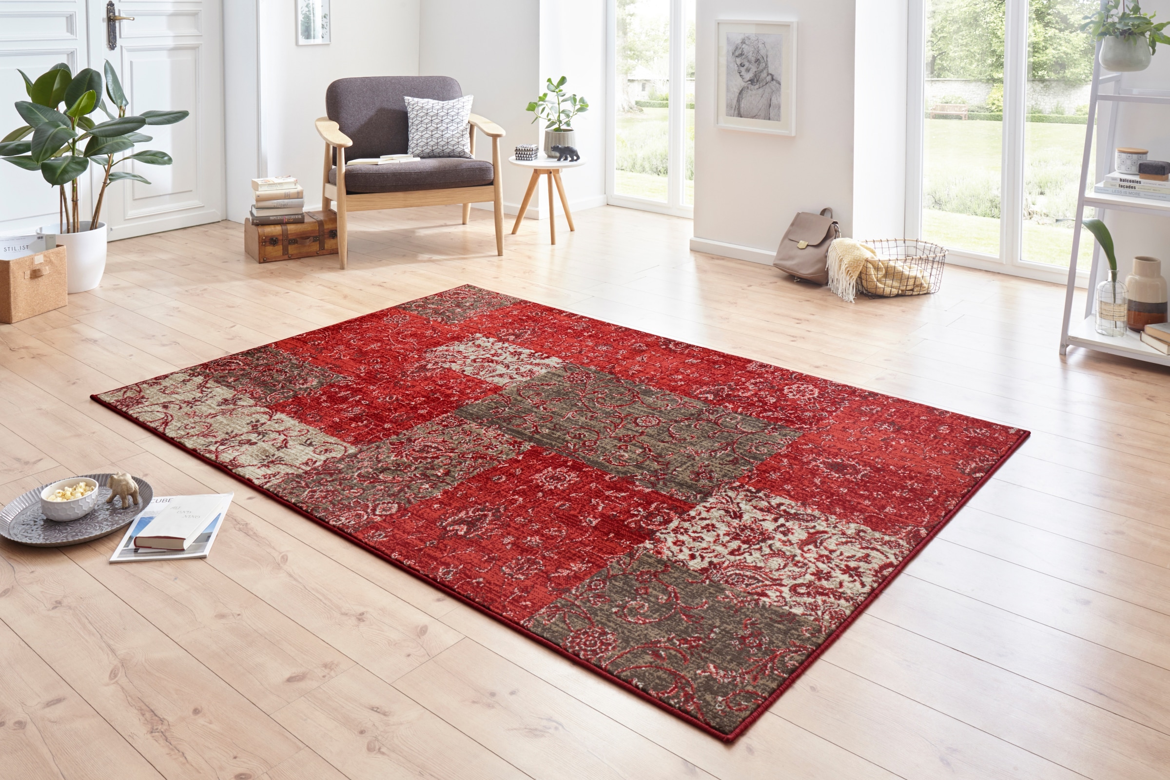 HANSE Home Teppich »Kirie«, rechteckig, 9 mm Höhe, Patchwork, Kurzflor, Tep günstig online kaufen