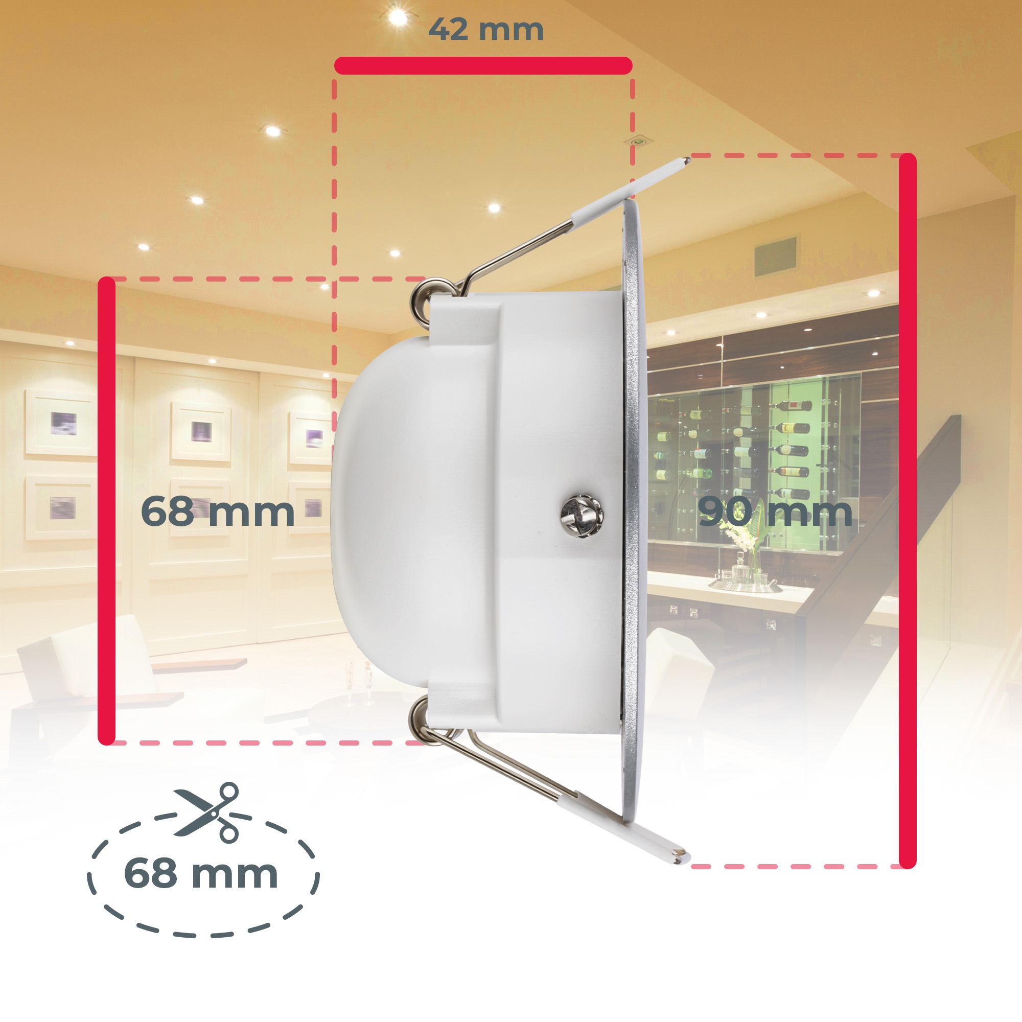B.K.Licht LED Bad-Einbauleuchten-Set, 6-teilig, Schutzart IP65, Strahler schwenkbar