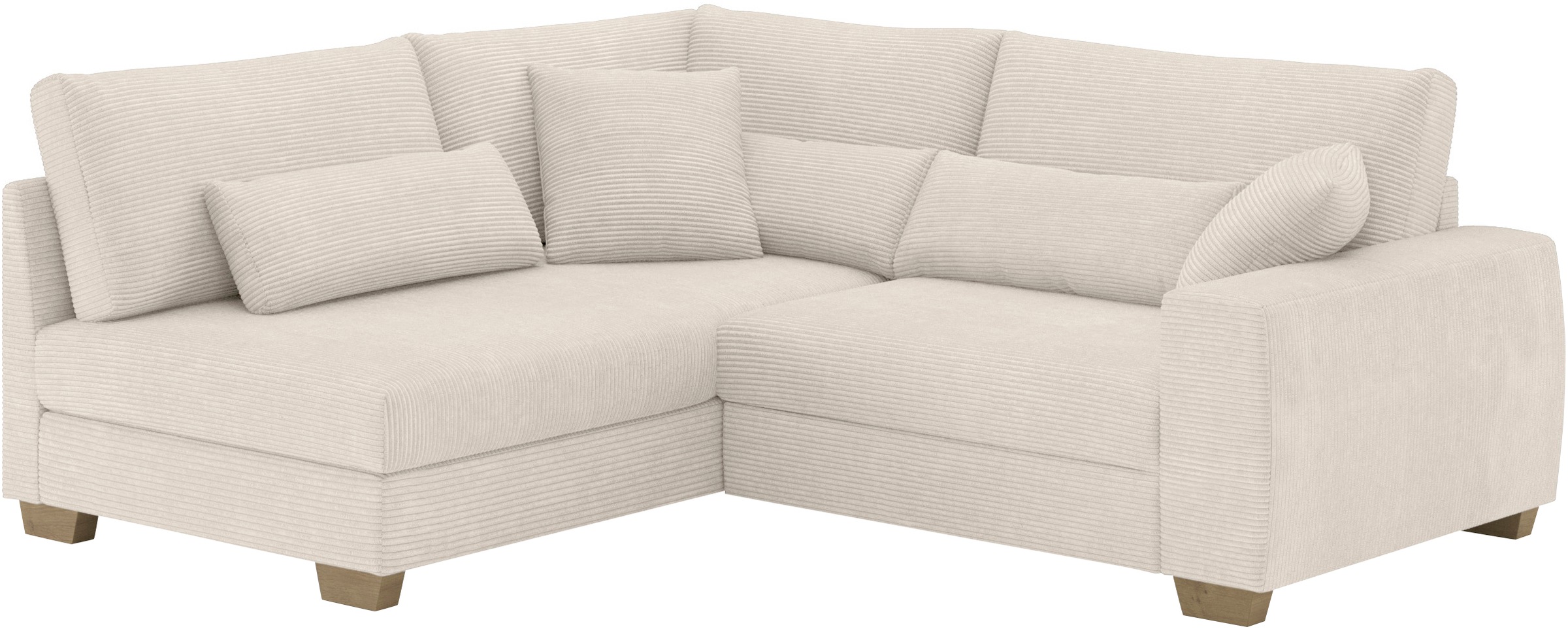 Mr. Couch Ecksofa »Helena L-Form, bis 140 kg belastbar«, mit Taschenfederkern, wahlweise mit Bettfunktion