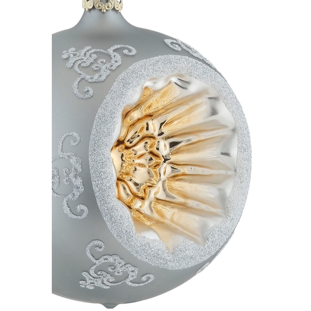 Thüringer Glasdesign Weihnachtsbaumkugel »Black&White&Gold, Weihnachtsdeko,  Christbaumschmuck«, (Set, 3 St.), hochwertige Christbaumkugeln aus Glas,  Refelexkugeln bestellen