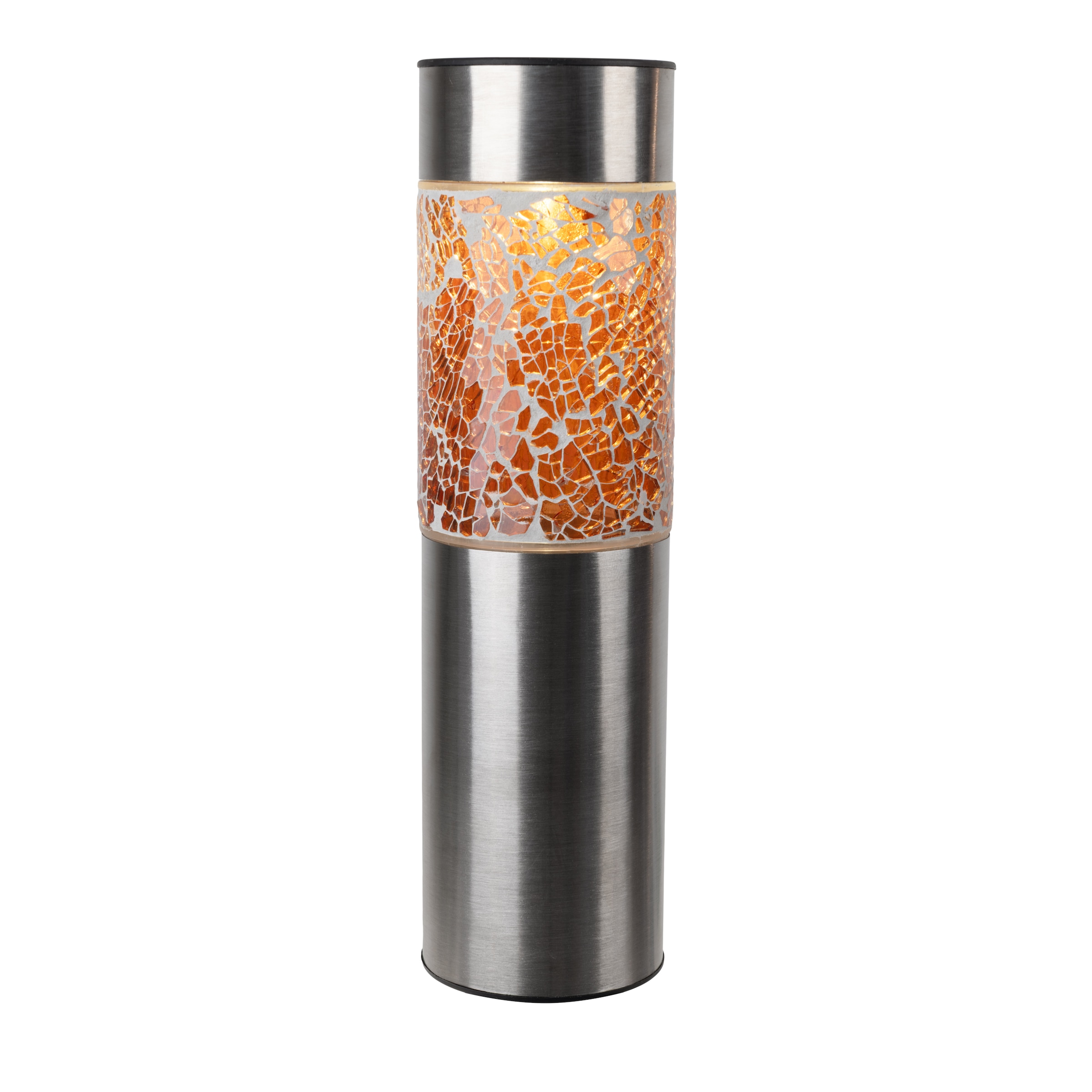 näve LED Solarleuchte »Havanna« LED-Modul 1 Stk. Warmweiß 4er-Set Dekoerdspieß grau, Glaseinsatz 2x grün, 2x orange, H: 33,5 cm
