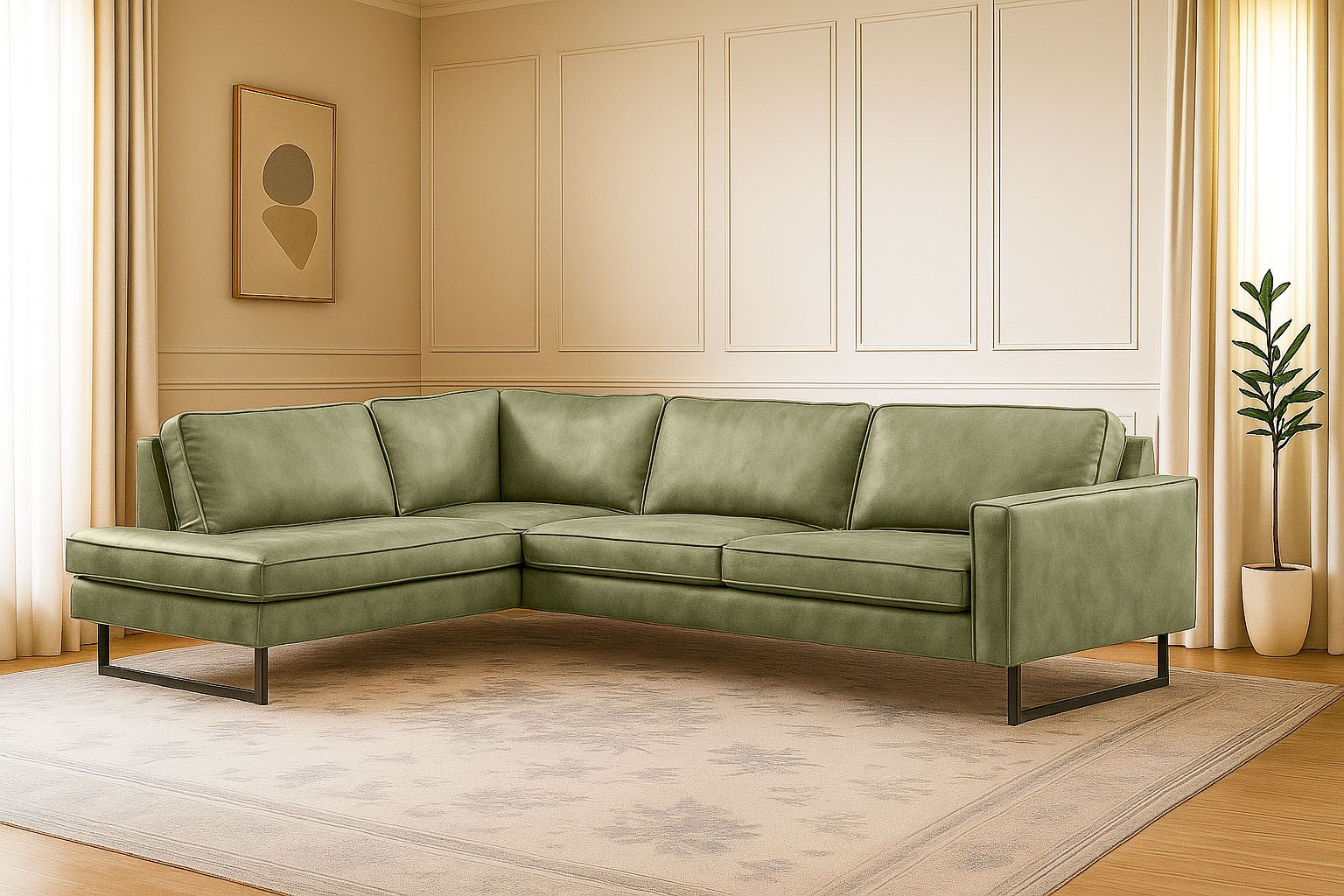 Home affaire Ecksofa »Pinto, 290 cm, Cord, Chenille, Lederoptik, Ottomane l günstig online kaufen