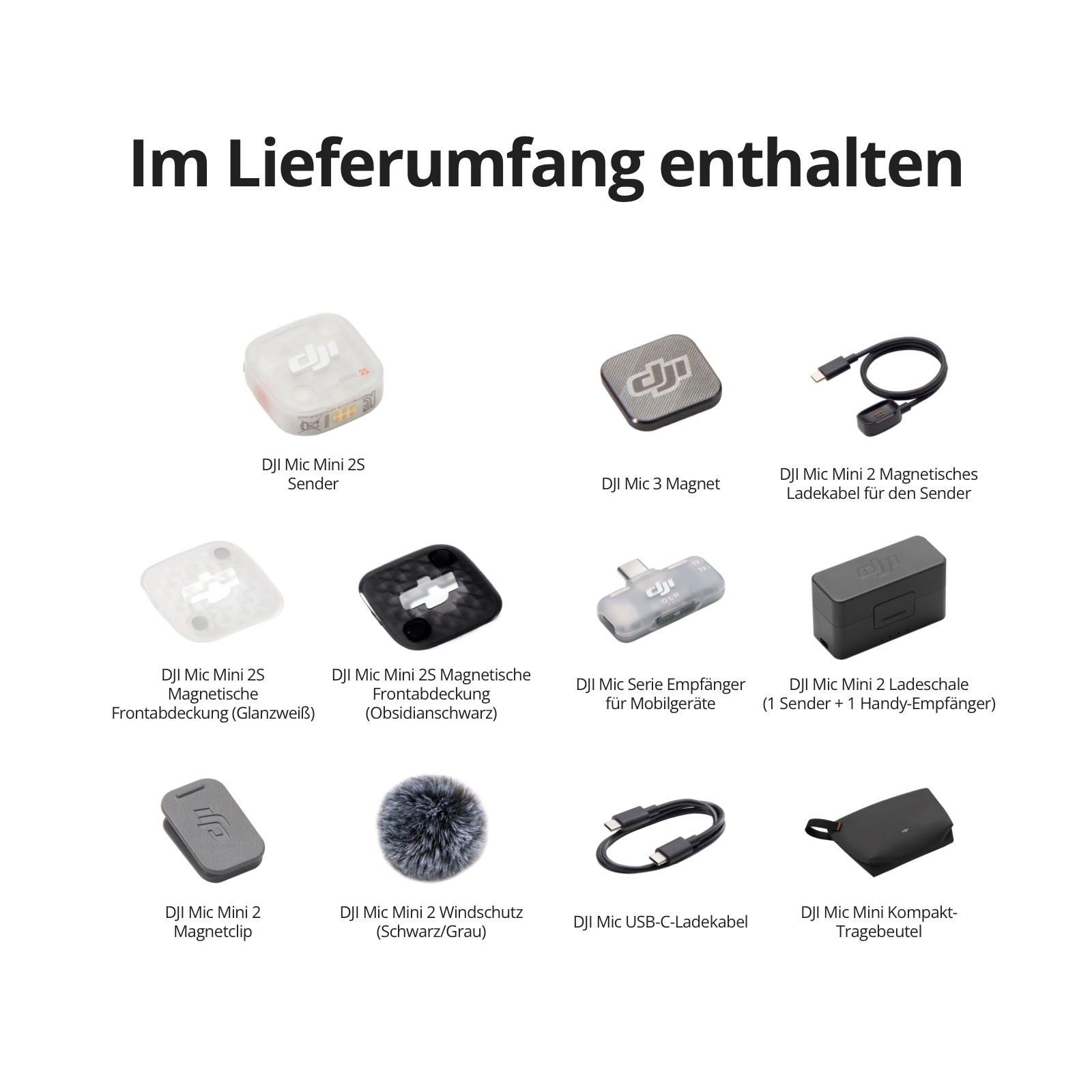 DJI Mikrofon »Mic Mini 2S (1 TX + 1 Mobile RX + Charging Case)«