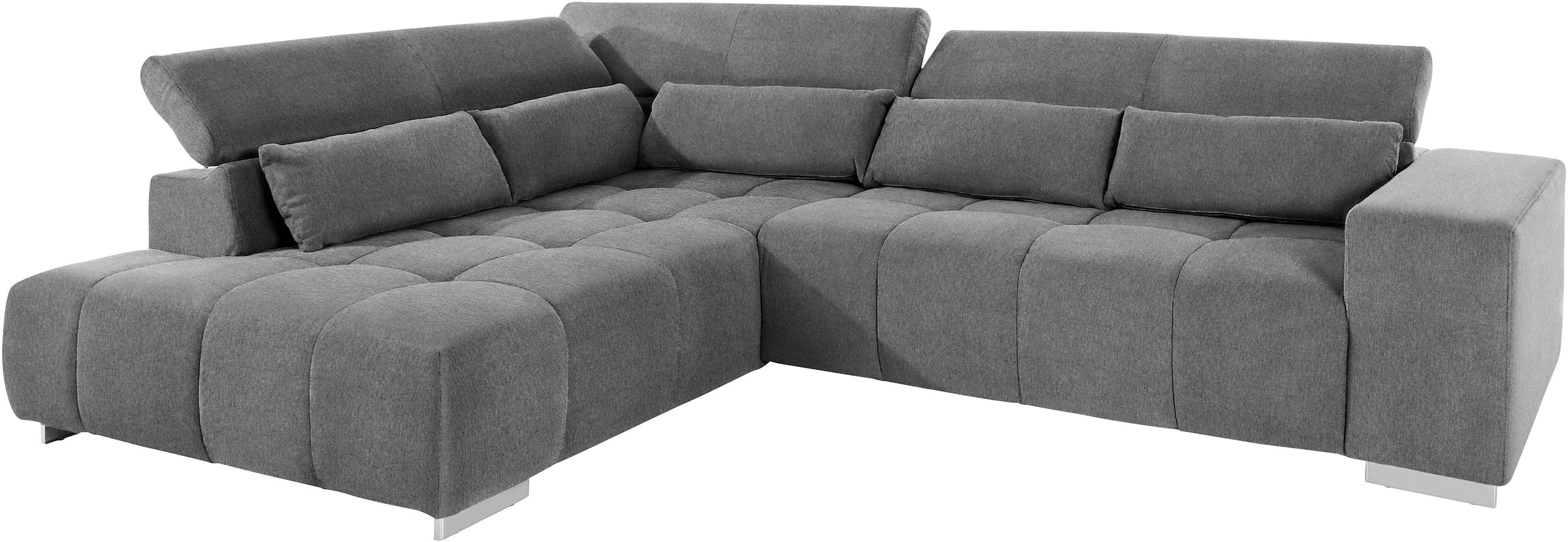 COTTA Ecksofa »Orion L-Form«, mit Kopfteilverstellung & 5 Nierenkissen