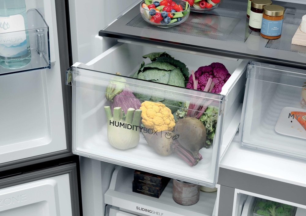 Haier Kühl-/Gefrierkombination Cube 90 »HCR39F19ENPT« 190,5 cm hoch 90,8 cm breit Humidity Zone: Obst, Gemüse und Salat 2x länger frisch halten