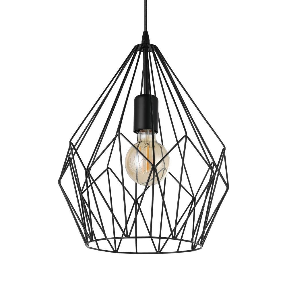 EGLO Pendelleuchte »CARLTON Hängeleuchte, schwarz, Stahl, exkl. Leuchtmittel, Retro«, 1 flammig, Leuchtmittel E27 | ohne Leuchtmittel, Vintage Pendellampe, 1 flammig, Drahtgeflecht, Industrial, 110x31cm