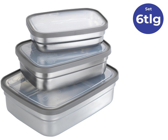 Maximex Lunchbox »Edelstahl« Set, 3 Stk. tlg. Brotdosen in 3 Größen, luftdi günstig online kaufen