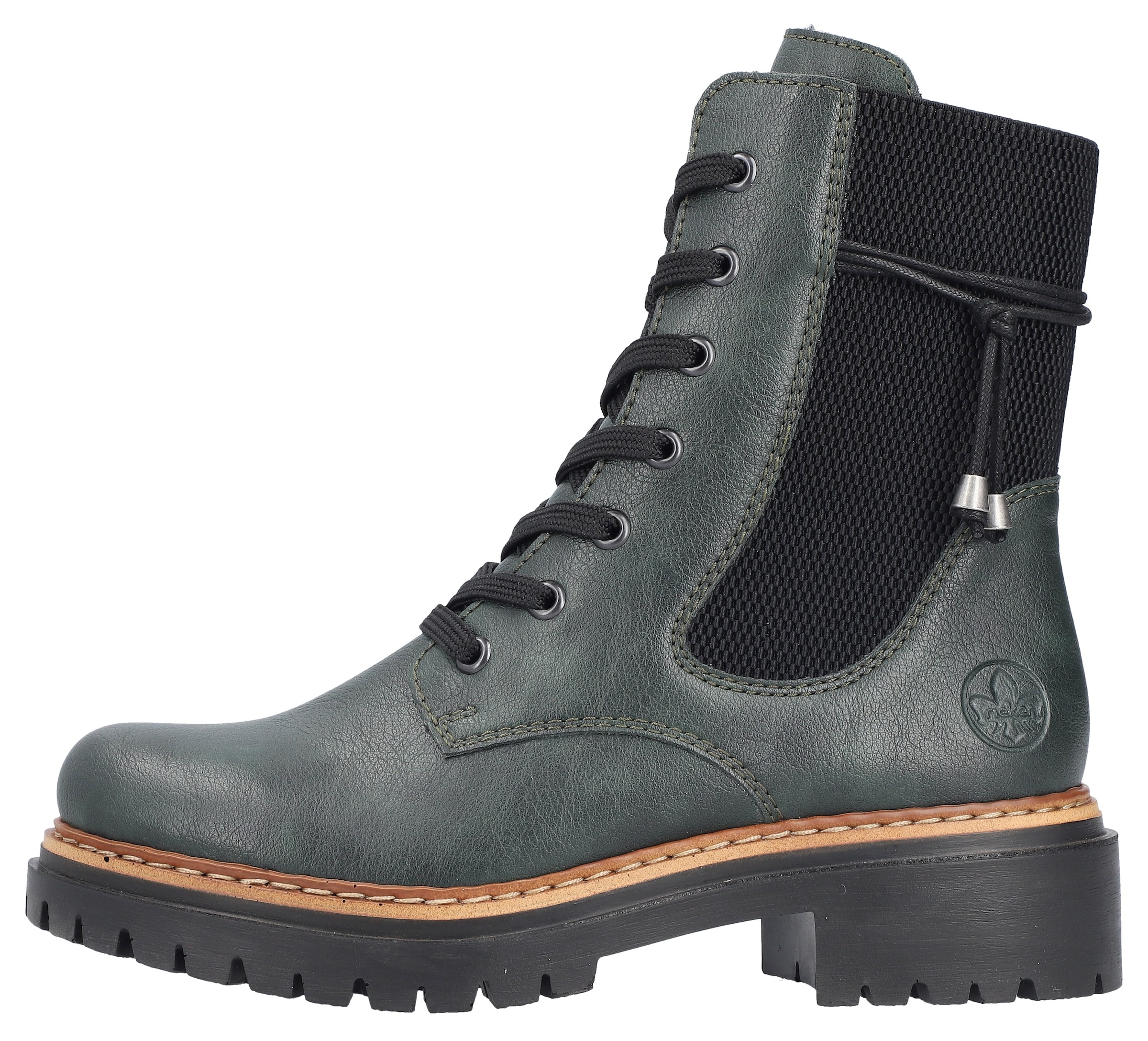 Rieker Winterstiefelette, Schnürstiefelette, Blockabsatz, Chelseaboots mit Innenreißverschluss