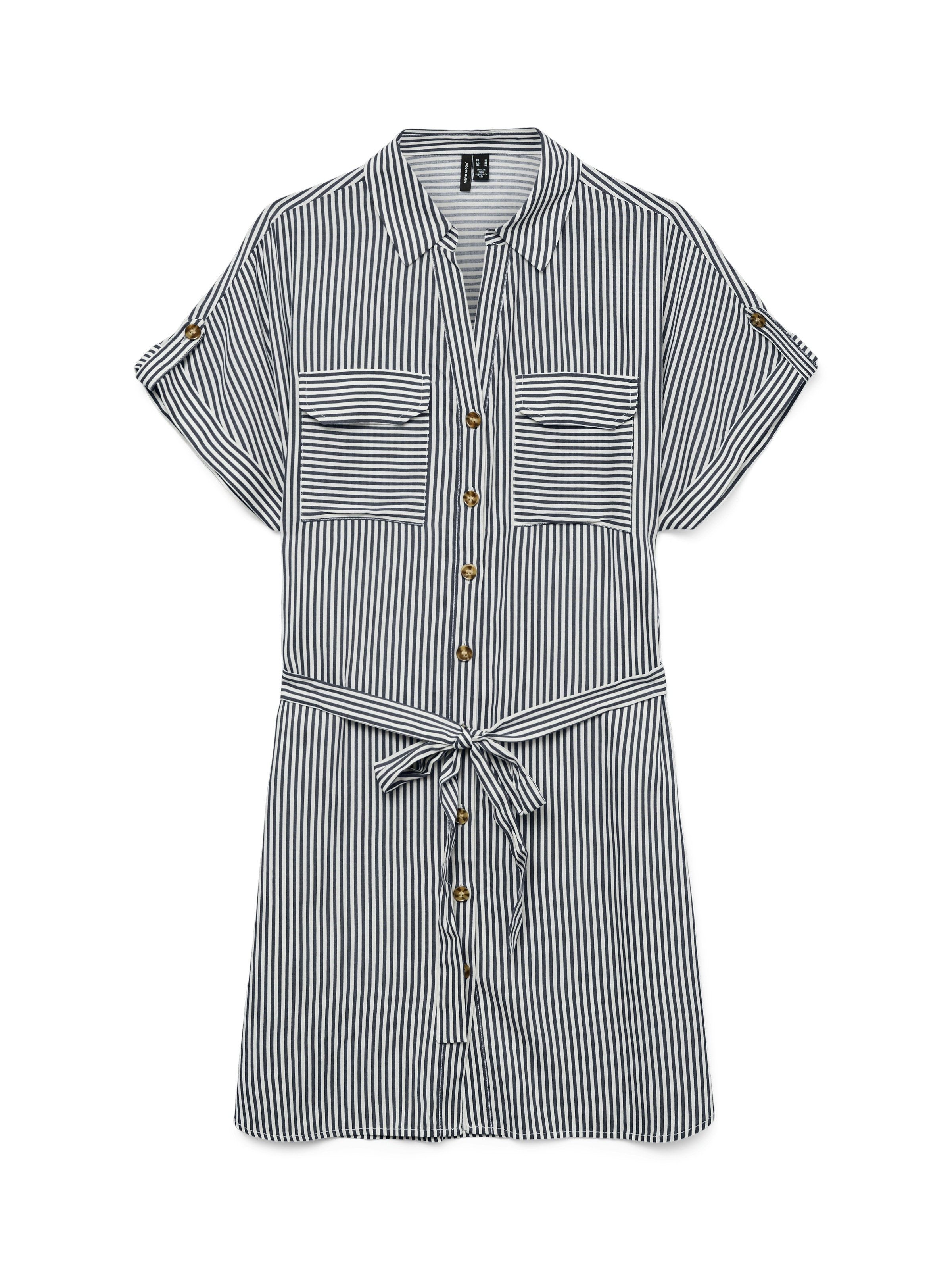 Vero Moda Midikleid »VMBUMPY SS SHORT SHIRT DRESS WVN GA NOOS«, Sommerkleid