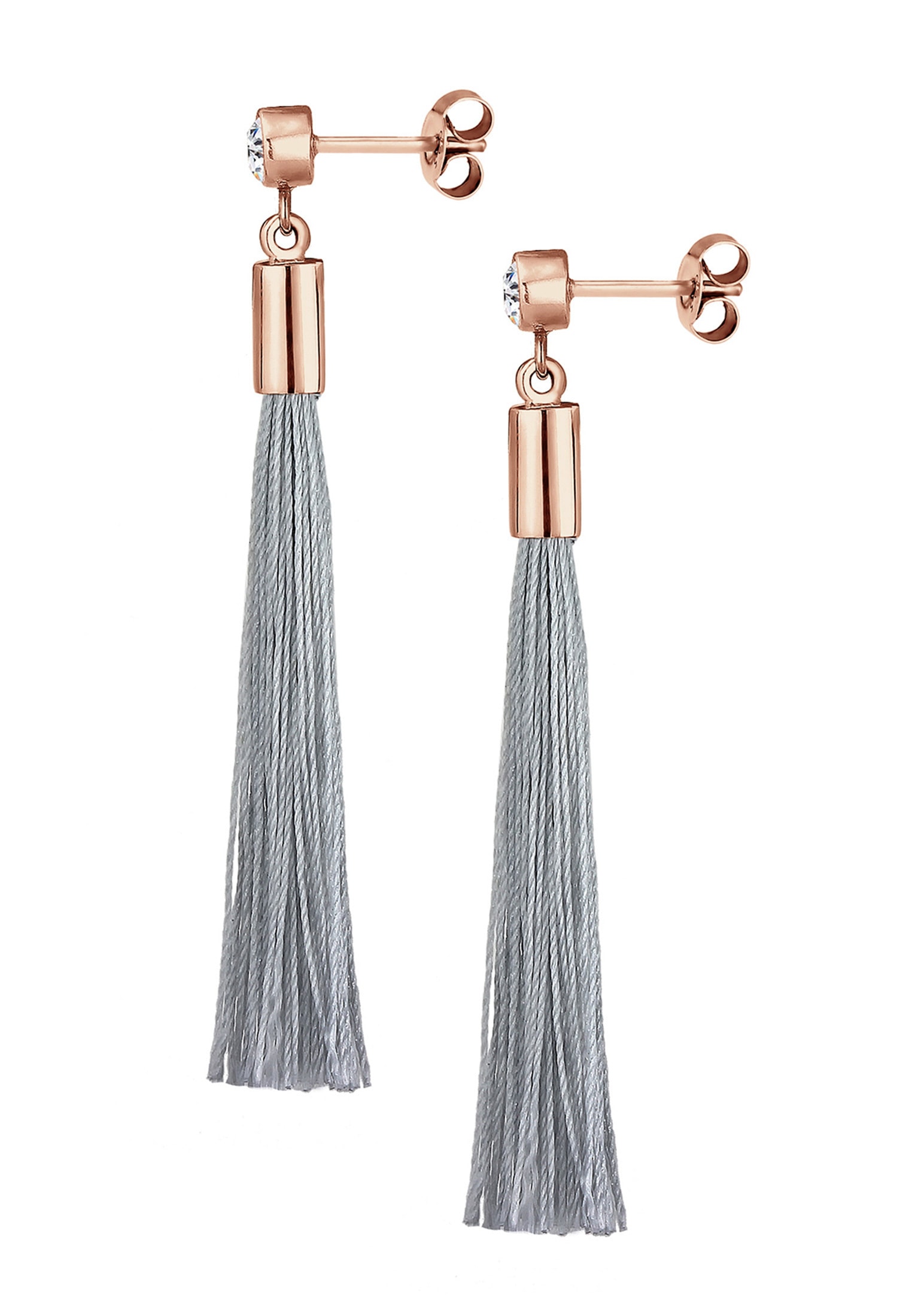 Elli Paar Ohrhänger »Tassel Solitär Geo Kristalle 925 Silber«