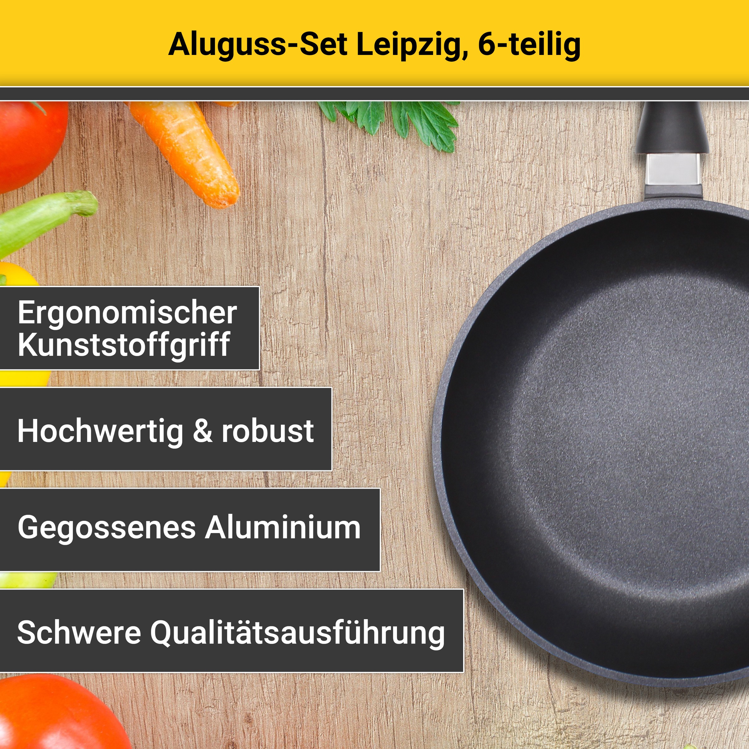 Krüger Topf-Set »Leipzig«, Aluminiumguss, (Set, 8 tlg.), hochwertige Antiha günstig online kaufen