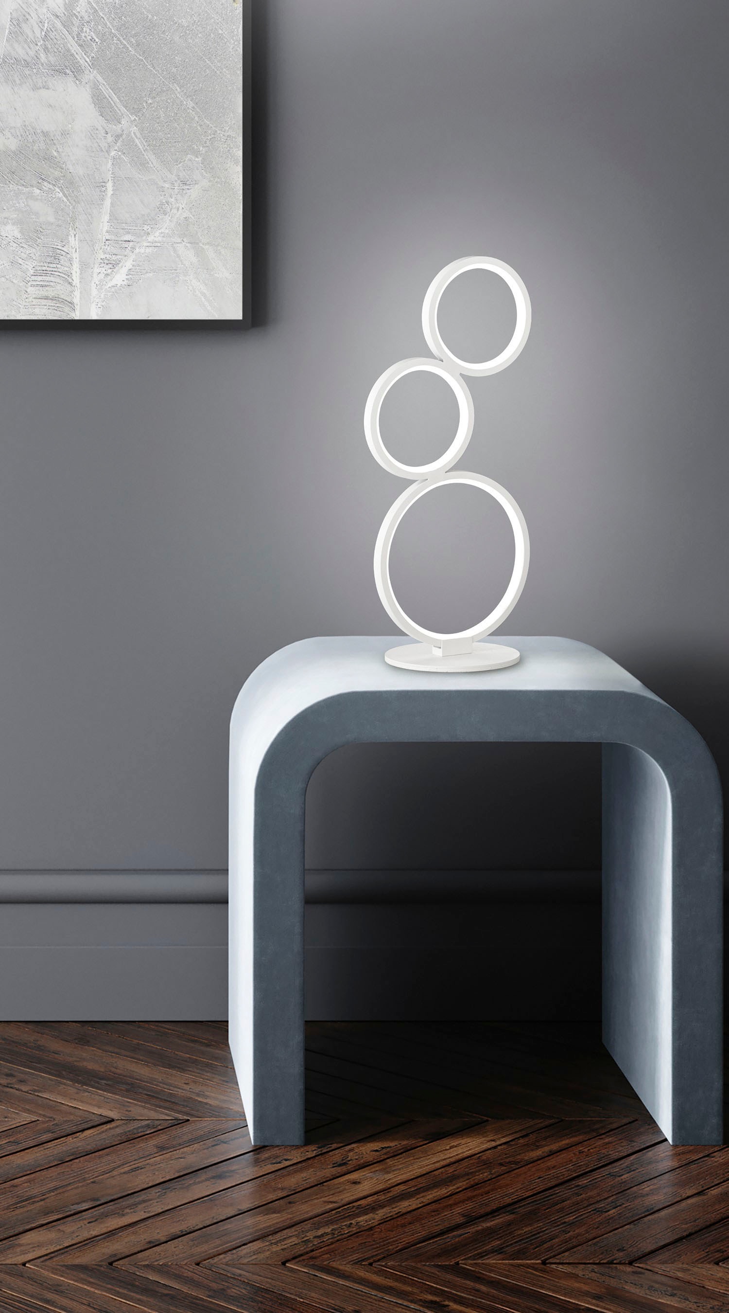 TRIO Leuchten LED Tischleuchte »Rondo«, 3 flammig-flammig,  Schnurschalter,integrierter Dimmer auf Raten bestellen