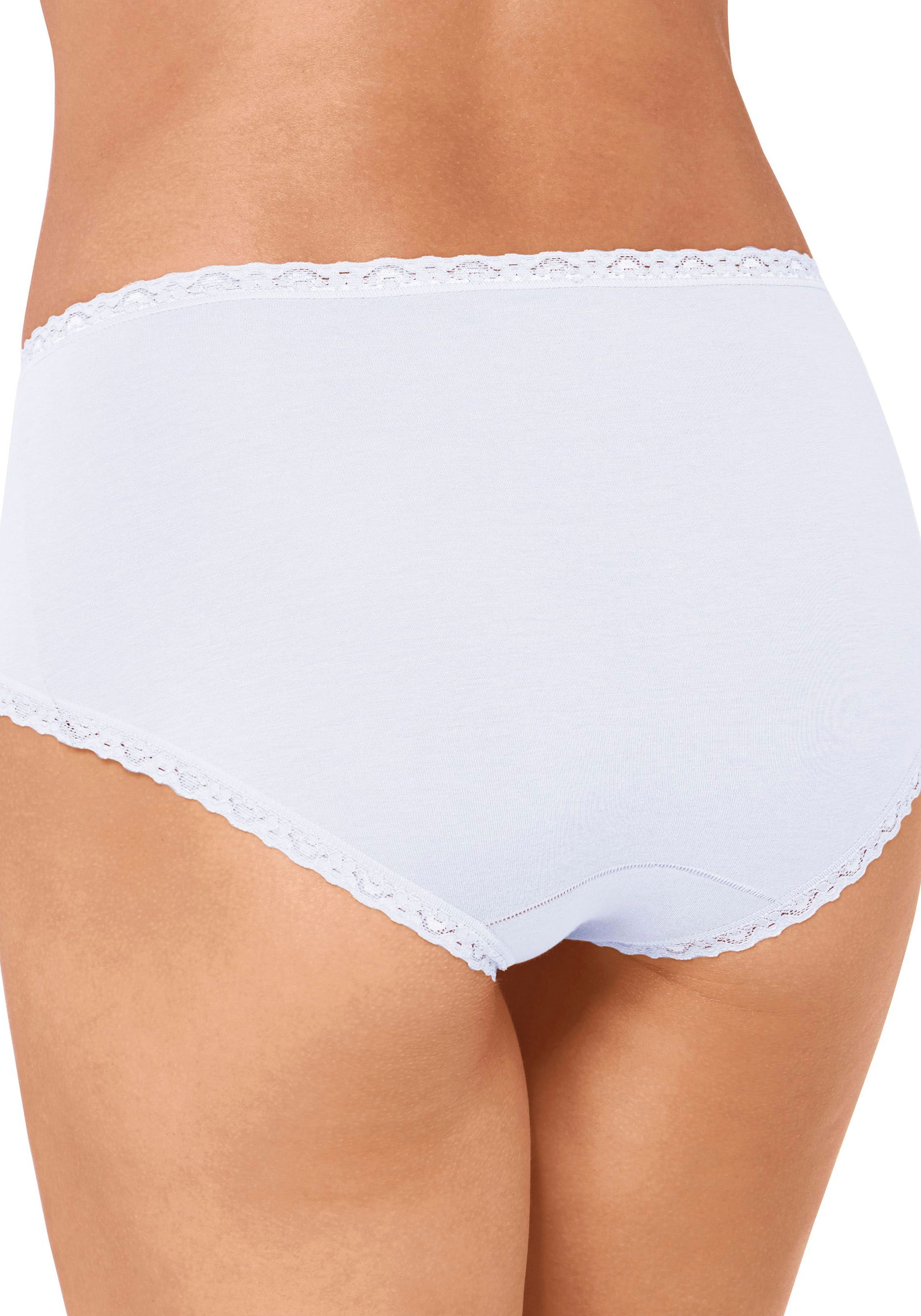 sloggi Midislip »24/7 Cotton Lace«, (3er Pack), mit zarter Spitze, Baumwollmischung. blickdicht, hüftiger Schnitt