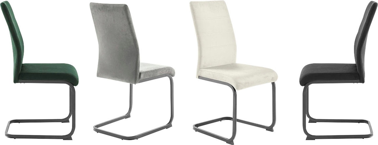 MCA furniture Freischwinger »MCA TICINO Schwingstuhl«, Veloursstoff, (4er-Set), Schwingstühle, Schwinger, Komfortsitzhöhe von ca. 48 cm