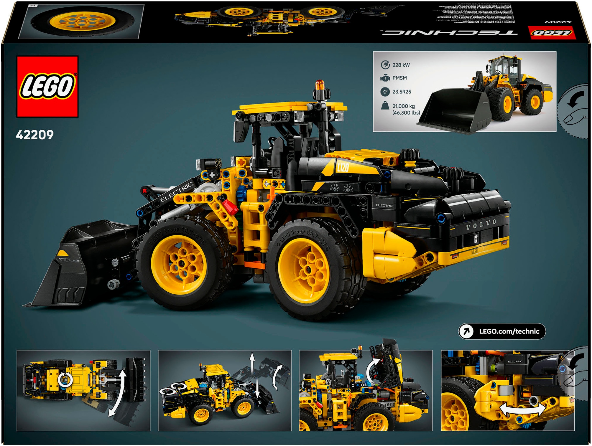 LEGO® Konstruktionsspielsteine »Volvo L120 Electric Radlader (42209), LEGO Technic«, (973 St.), Made in Europe