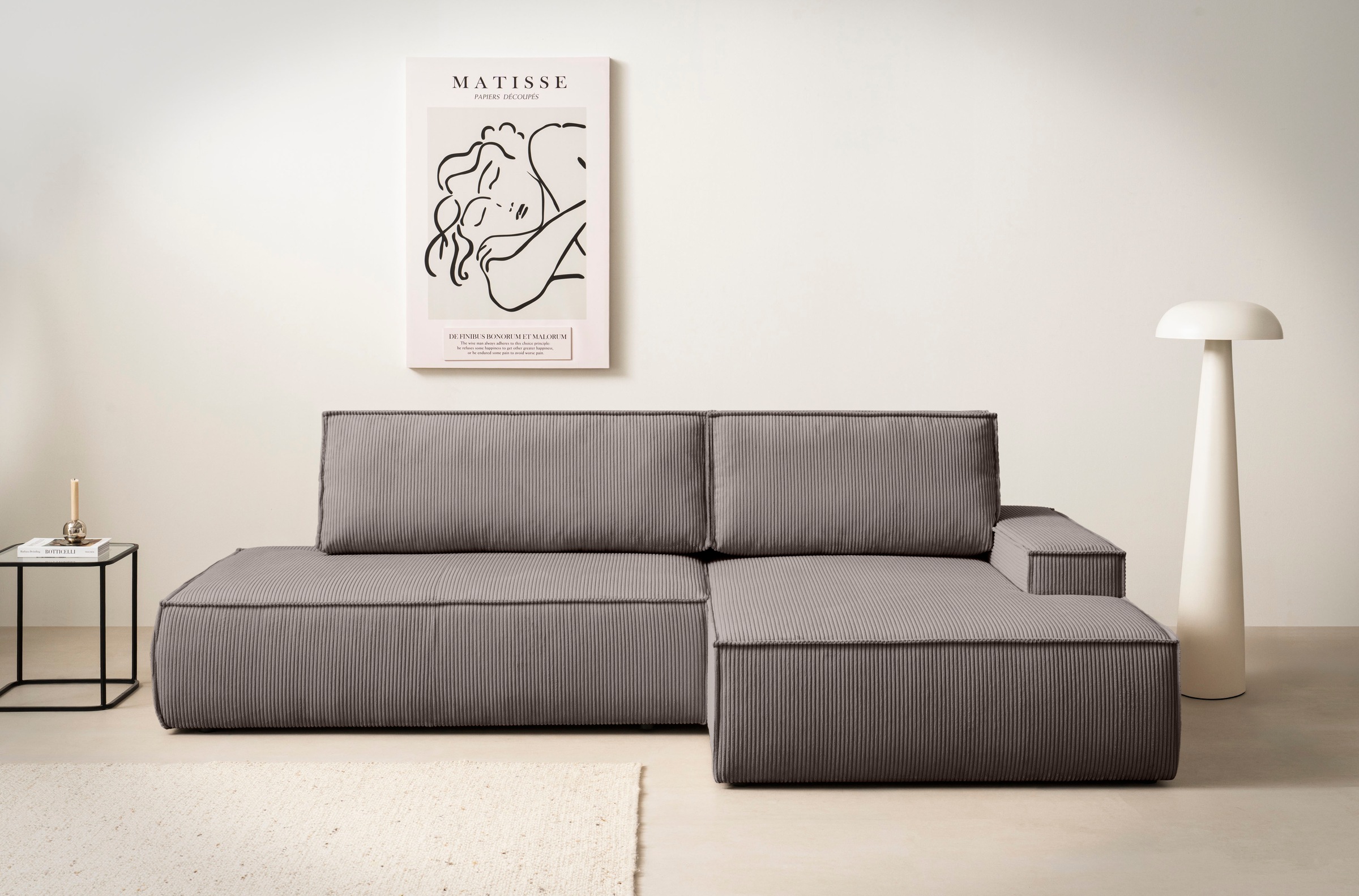 Home affaire Ecksofa »SHERWOOD, Schlafsofa in L-Form offen (275cm), Cord, L günstig online kaufen