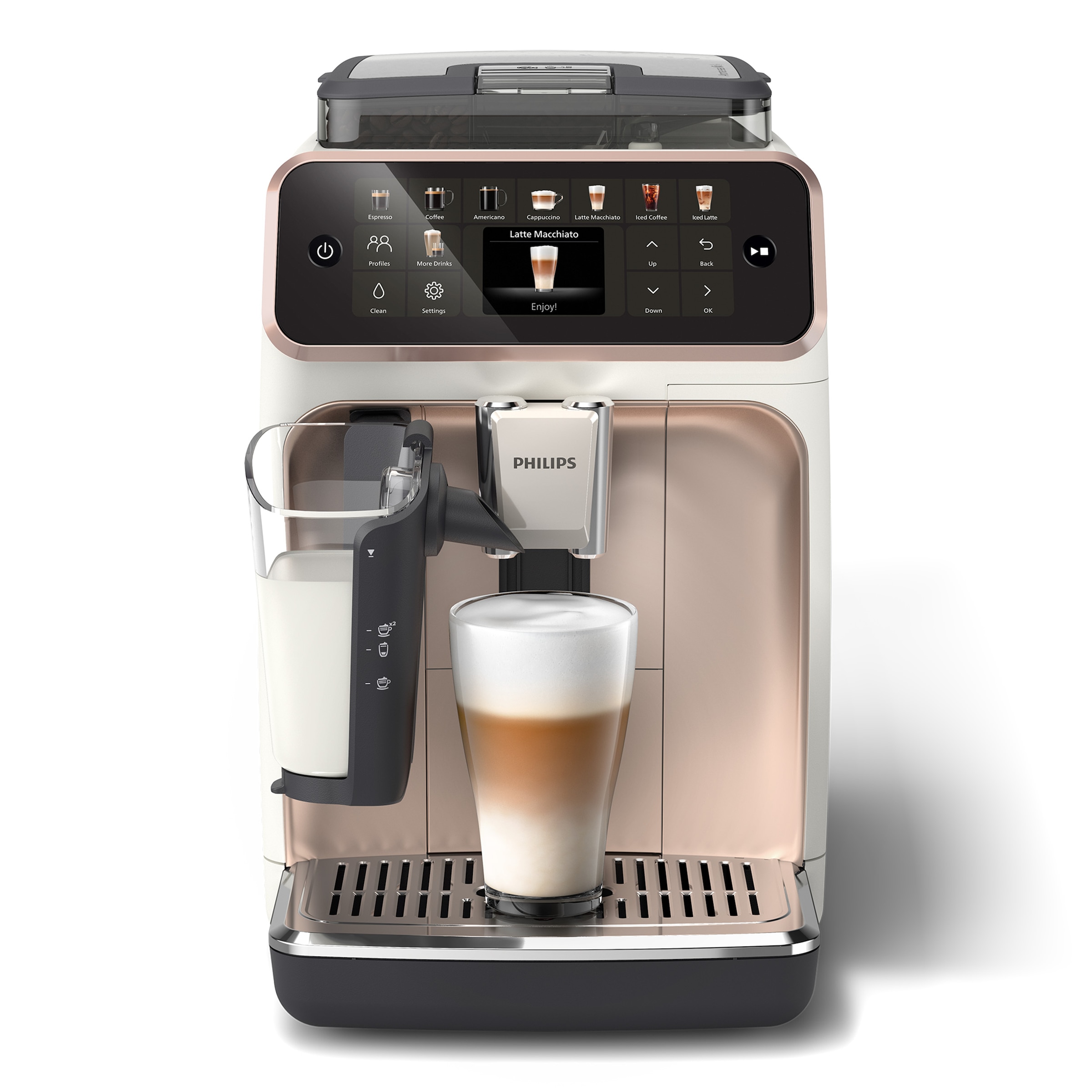 Philips Kaffeevollautomat »EP5543/80 5500 Series, 20 Kaffeespezialitäten (heiß oder eisgekühlt)« LatteGo-Milchsystem, SilentBrew Technologie