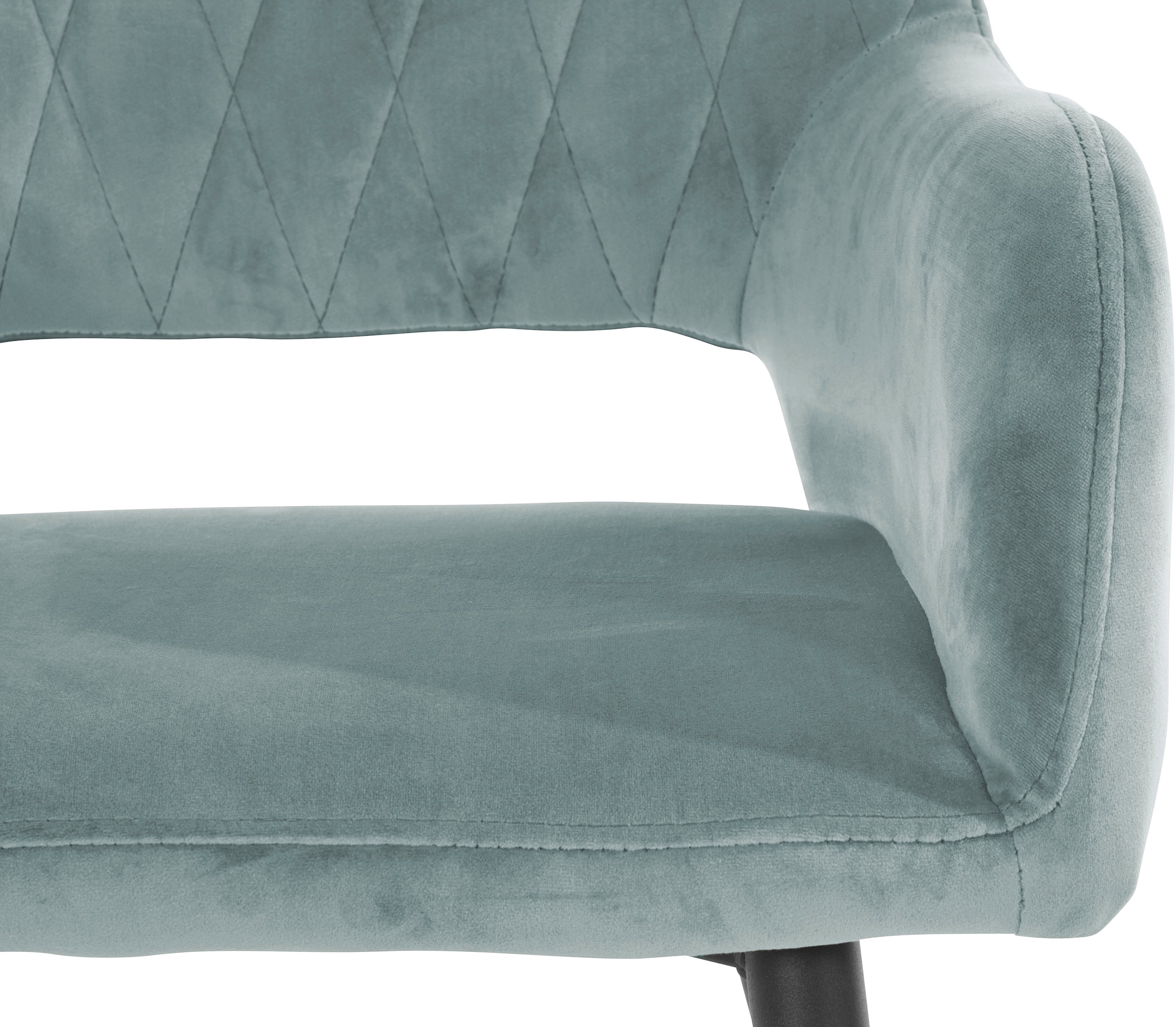 Leonique Esszimmerstuhl »Franca«, (Set), 2 St., Veloursstoff, Sitz in Samtvelours, Rückenlehne mit Rautensteppung, Sitzhöhe 48 cm