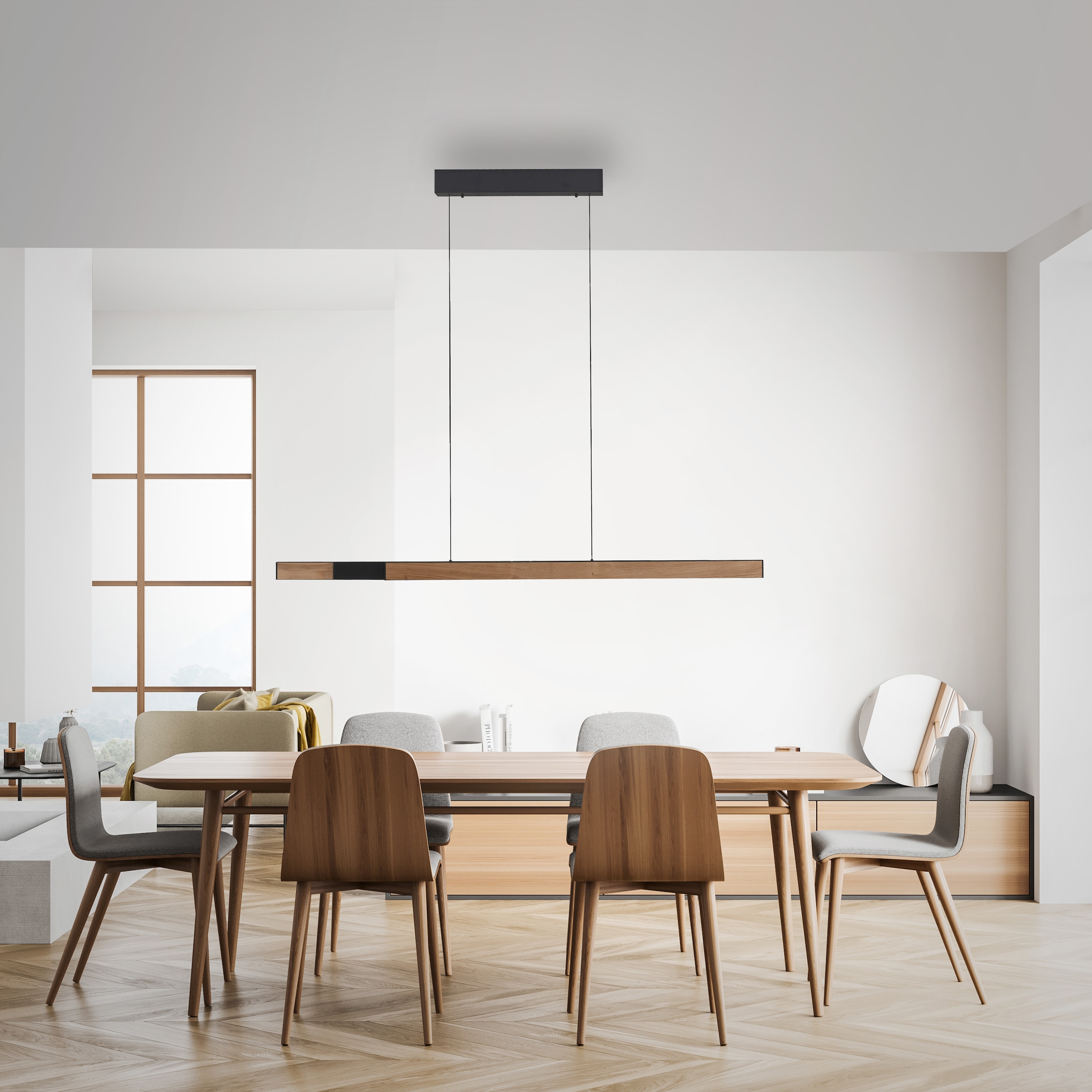 Paul Neuhaus LED Pendelleuchte »ADRIANA SQUARE« LED-Board 1 Stk. warmweiß - kaltweiß Up- & Downlight, Comfort Lift, ausziehbar 120-179cm, CCT + dimmbar