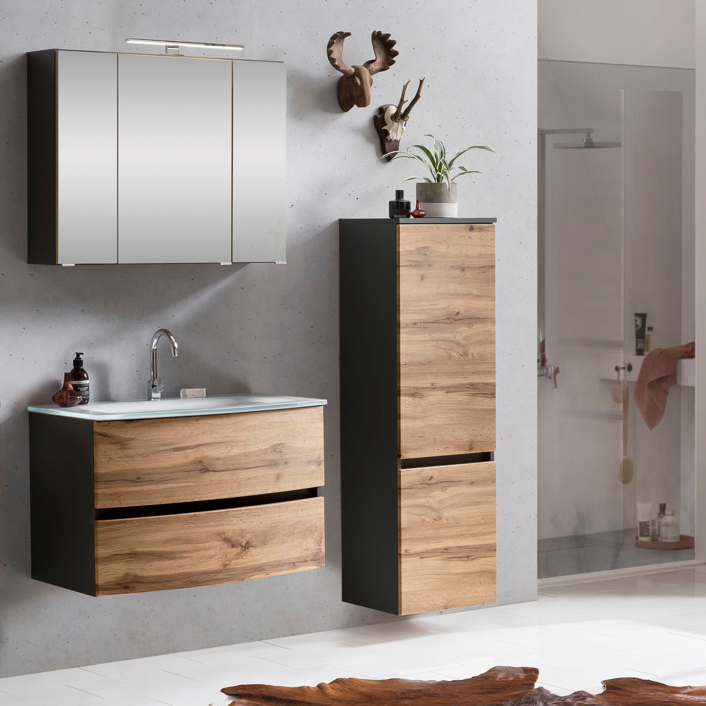 welltime Badezimmer-Set »Kaunas« Set, 3 Stk. tlg. günstig online kaufen