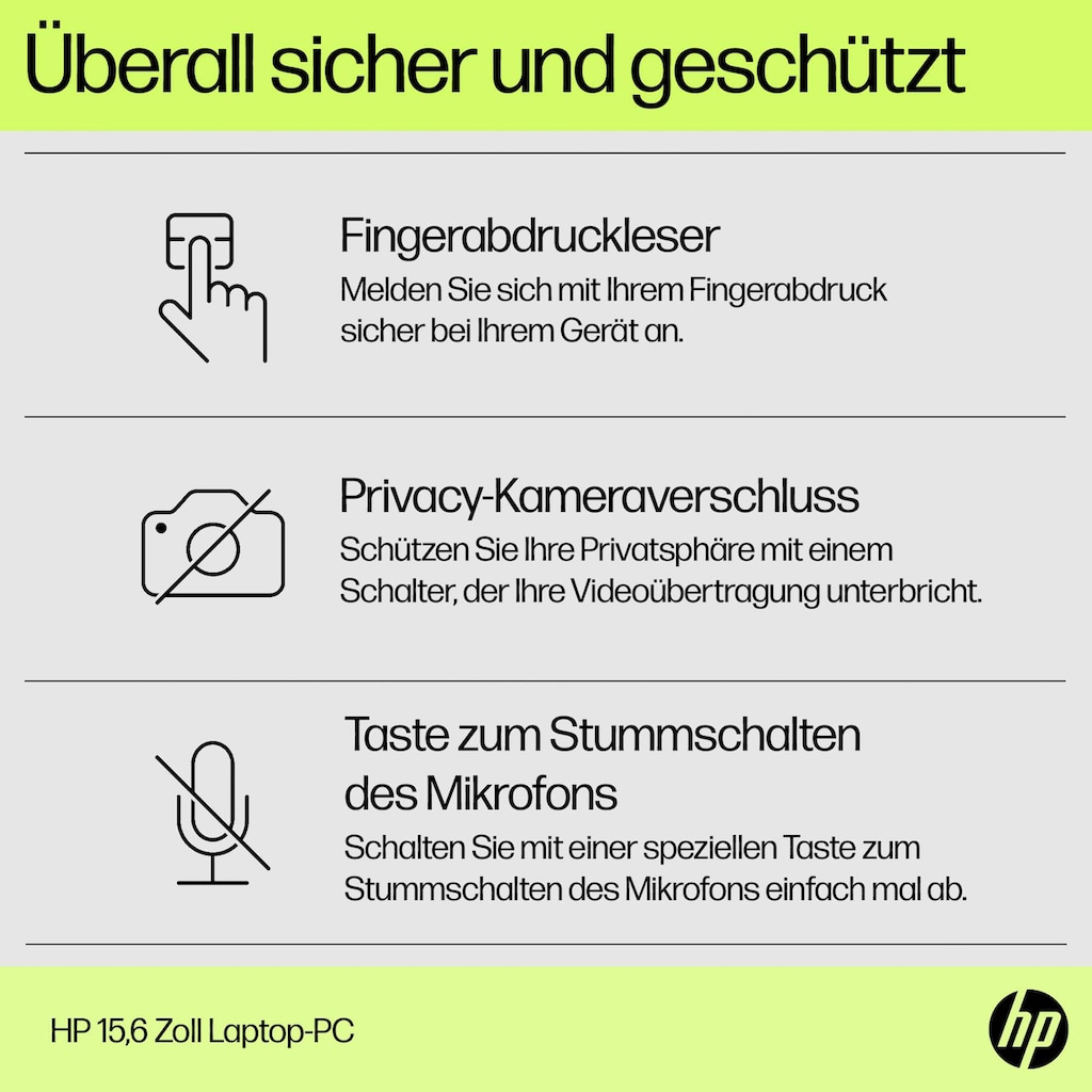 HP Notebook »15s-fq2235ng«, 39,6 cm, / 15,6 Zoll, Intel, Core i3, UHD Graphics, 512 GB SSD