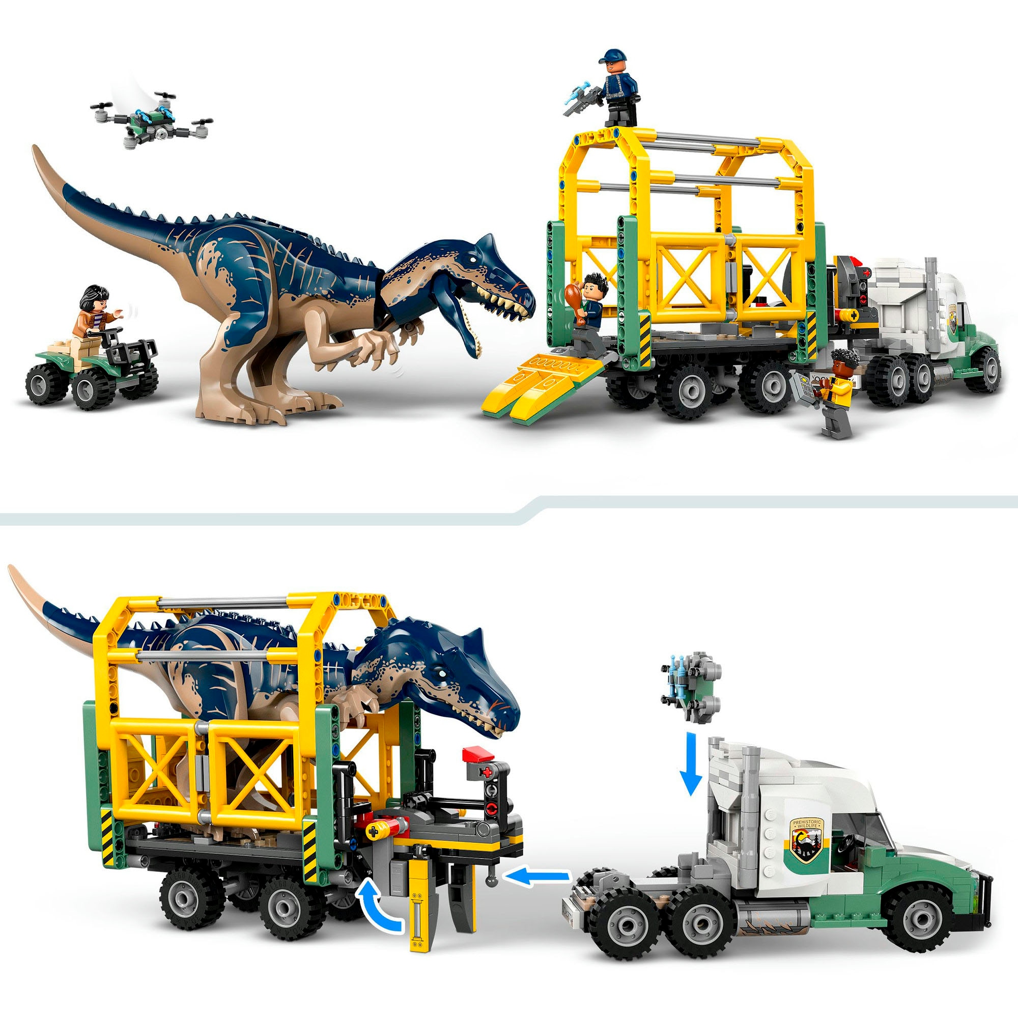 LEGO® Konstruktionsspielsteine »Dinosaurier-Missionen: Allosaurus-Transporter (76966)«, (588 St.), LEGO Jurassic World; Made in Europe