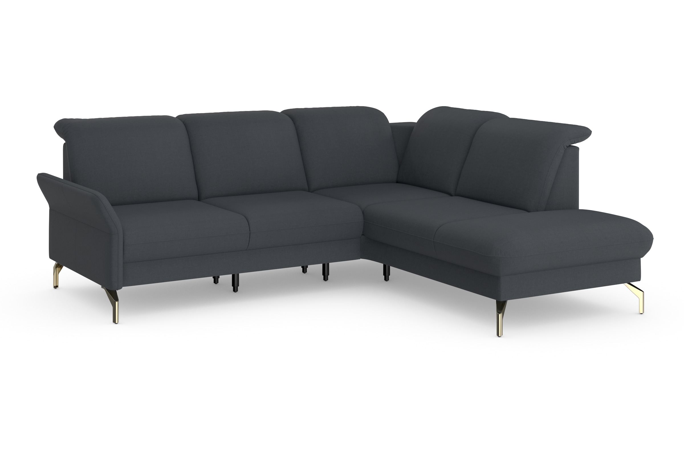 sit&more Ecksofa »Fashion L-Form«, wahlweise mit Kopfteilverstellung, Vorziehsitz, motorisch, Nickelfüße