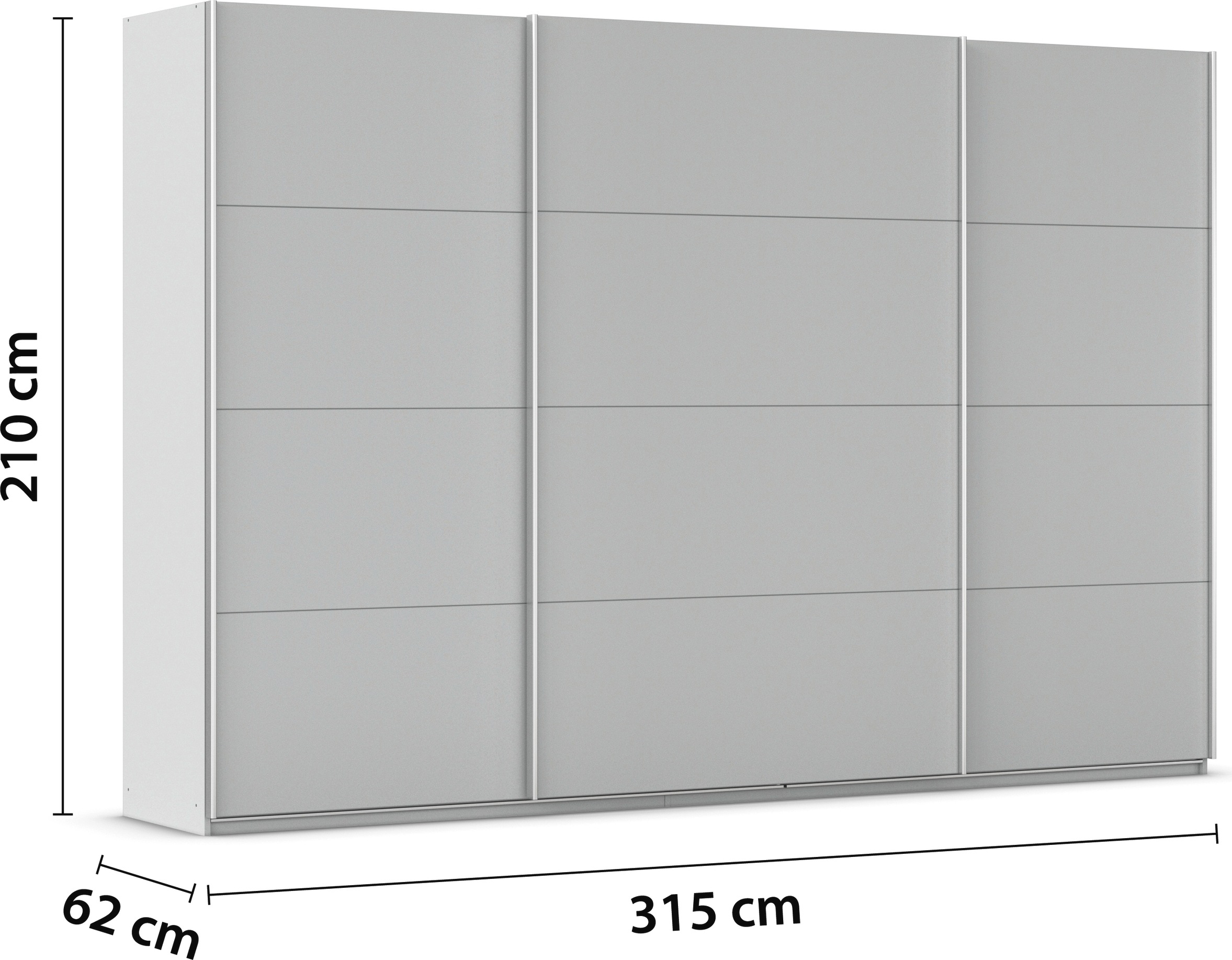 rauch Schwebetürenschrank »Kleiderschrank Schrank Garderobe AGORDO mit Dekor- oder Hochglanzfront«, (in zwei Griff-Farben), durchdachte Innenausstattung, in 4 Breiten und 2 Höhen MADE IN GERMANY
