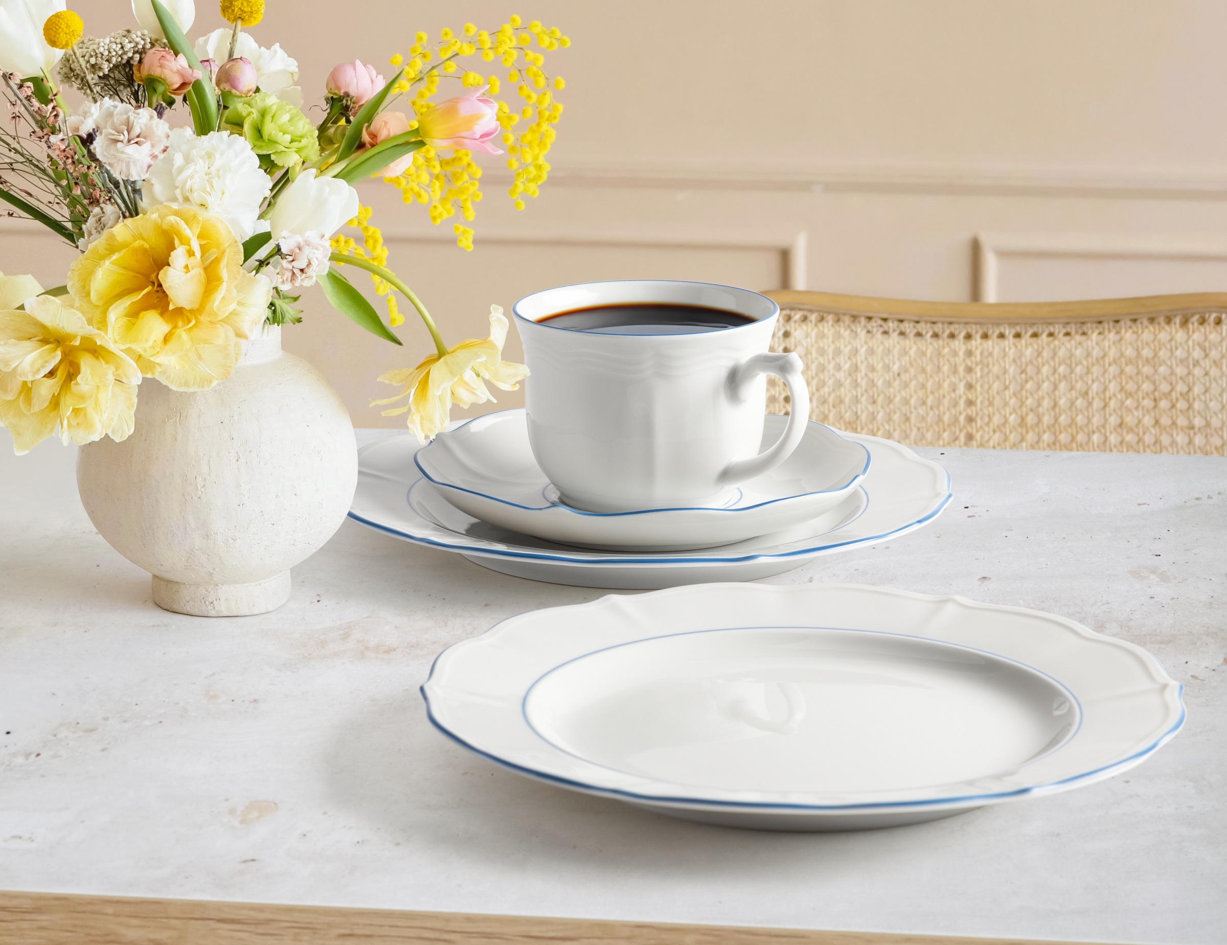 Seltmann Weiden Kaffeeservice »Kaffeeservice 18-teilig Sonate Blue Lines«, günstig online kaufen