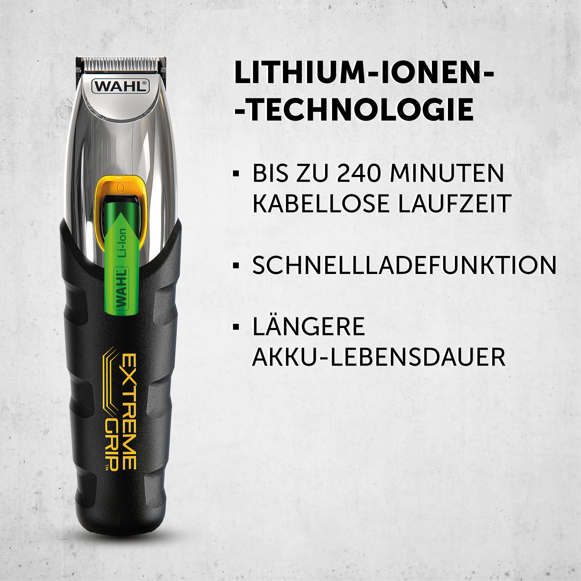 Wahl Bartschneider »Extreme Grip«, 14 Aufsätze, Rutschfester Griff, Lithium-Ionen-Technologie, USB Aufladung