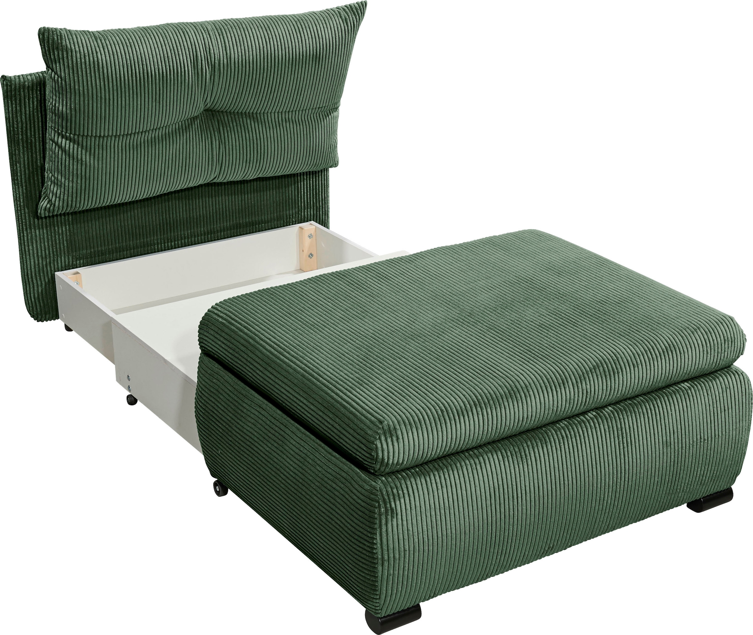 ED EXCITING DESIGN Schlafsofa »Charlie«, Schlafsessel mit Bettkasten & 1 Rückenkissen