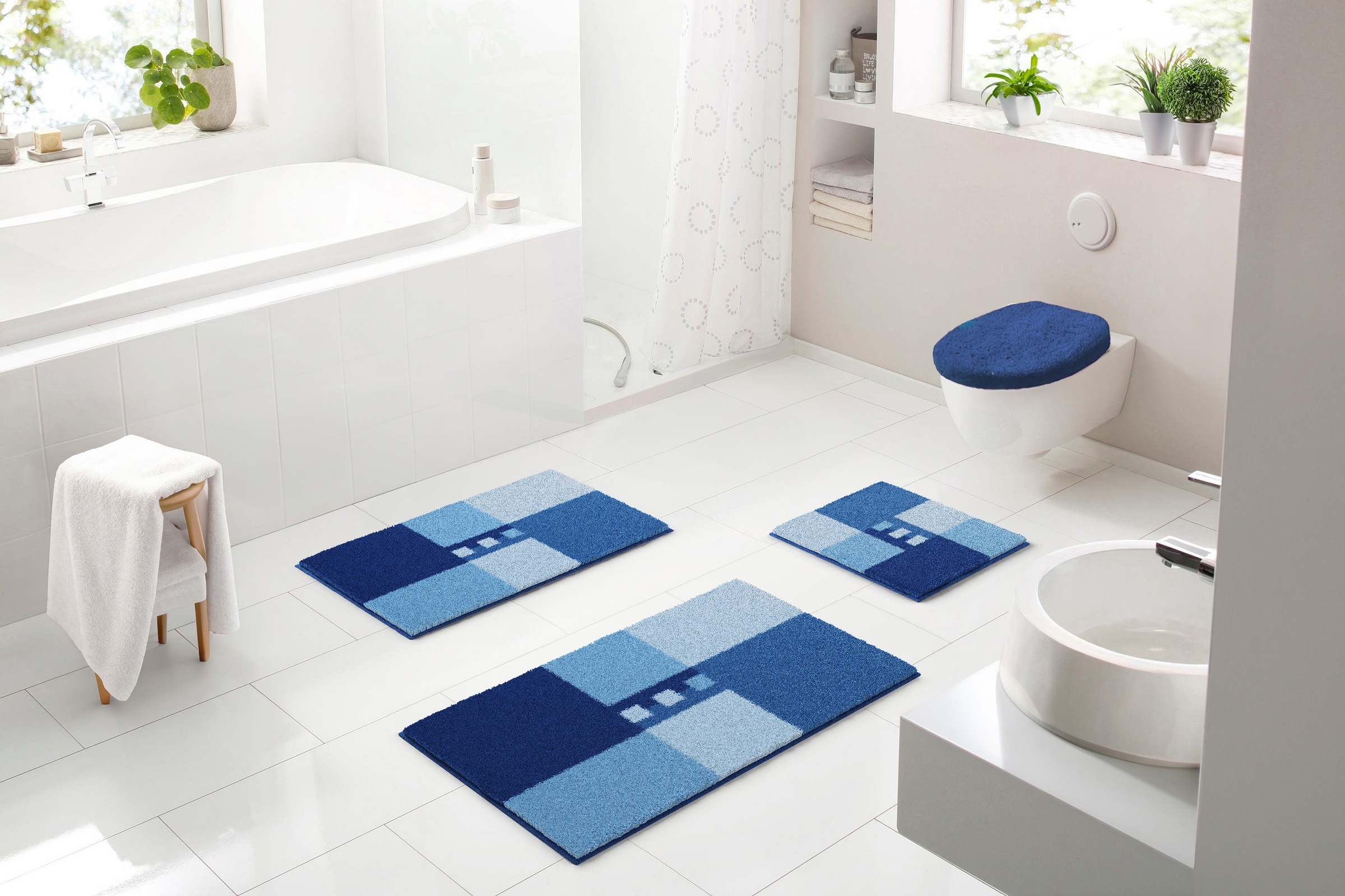 Linea Due Badematte »Merkur«, rutschhemmend beschichtet, fußbodenheizungsgeeignet