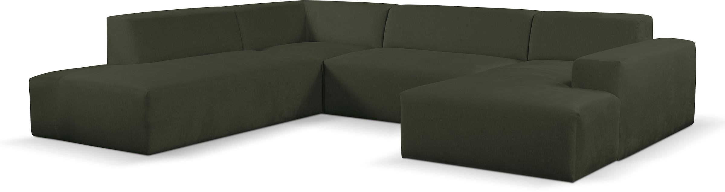 WERK2 Wohnlandschaft »Zeus-U 330 cm breit, viel Platz, modern und zeitlos« Curvy Trend mit urbaner Optik auch in weichem Cord, U-Form