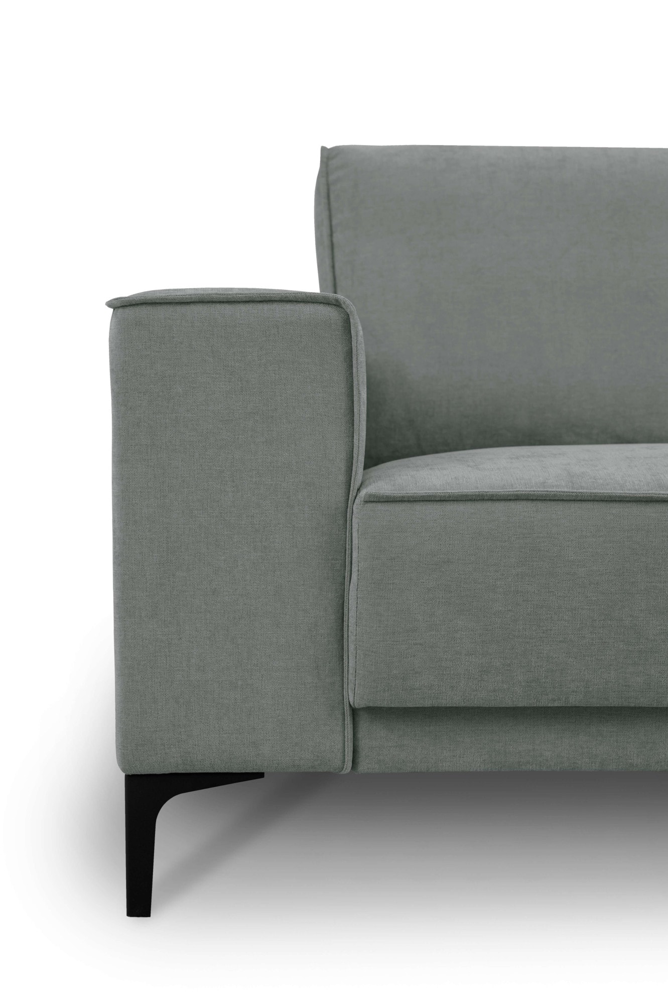 Places of Style Ecksofa »Polsterecke Oland, Struktur, Flachgewebe, Luxus-Microfaser, Boucle«, L-Form, 289 cm, Wellenunterfederung, Skandi-Design, Metallfüße