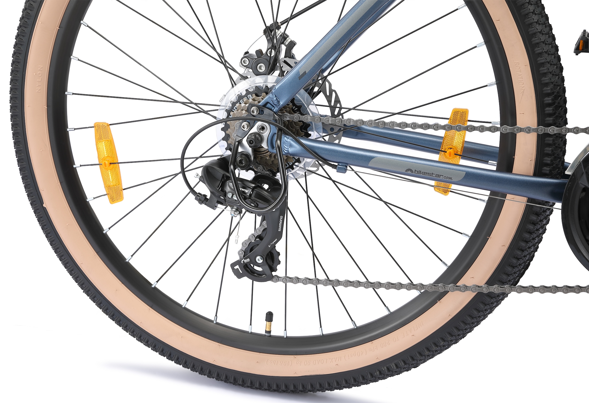 Bikestar Mountainbike 21 Gang Shimano RD-TY300 Schaltwerk Kettenschaltung für Damen und Herren, Kettenschaltung