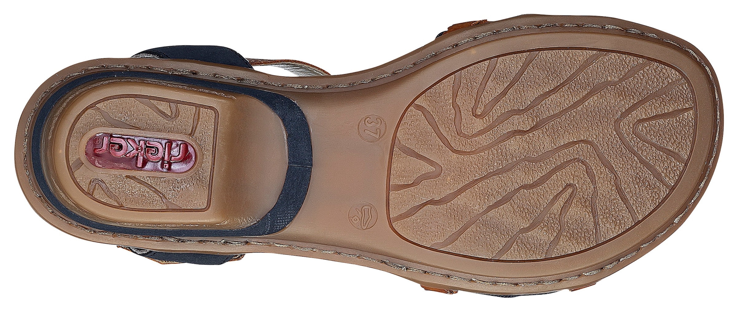 Rieker Sandalette, Sommerschuh, Sandale, Keilabsatz, in zweifarbiger Optik