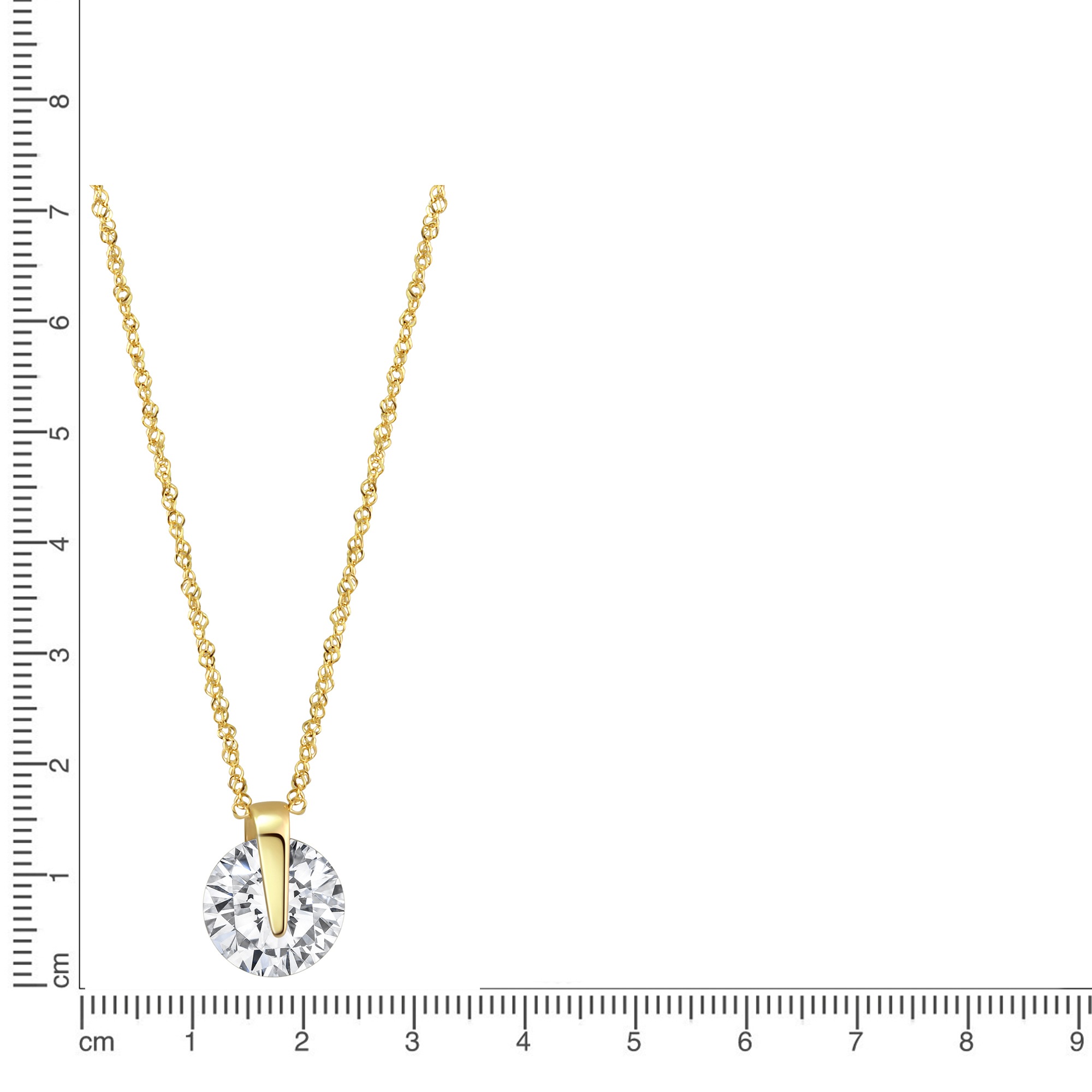 Fascination by Ellen K. Kette mit Anhänger »Gold 333 mit Zirkonia weiß 10mm«