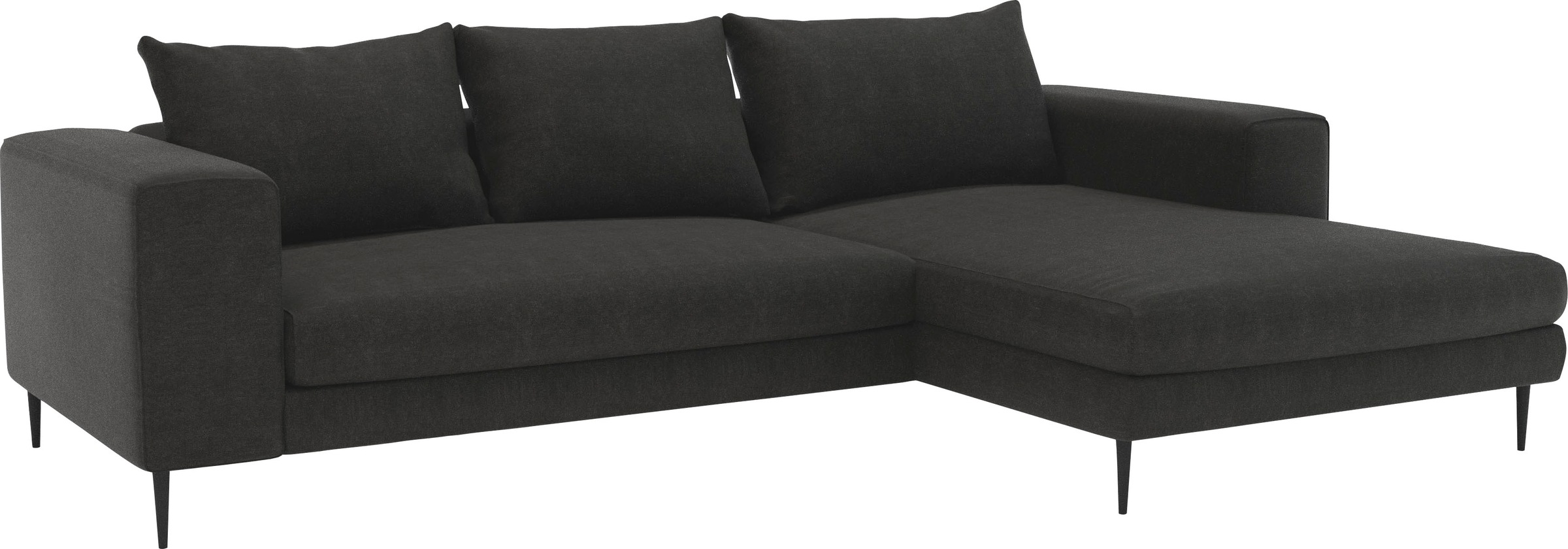 INOSIGN Ecksofa »Aurora, L-Form, mit extra breiter Recamiere, 324 x 170 cm (BxT)«, Designsofa mit tollem Sitzkomfort, extra hohe Metallfüße schwarz