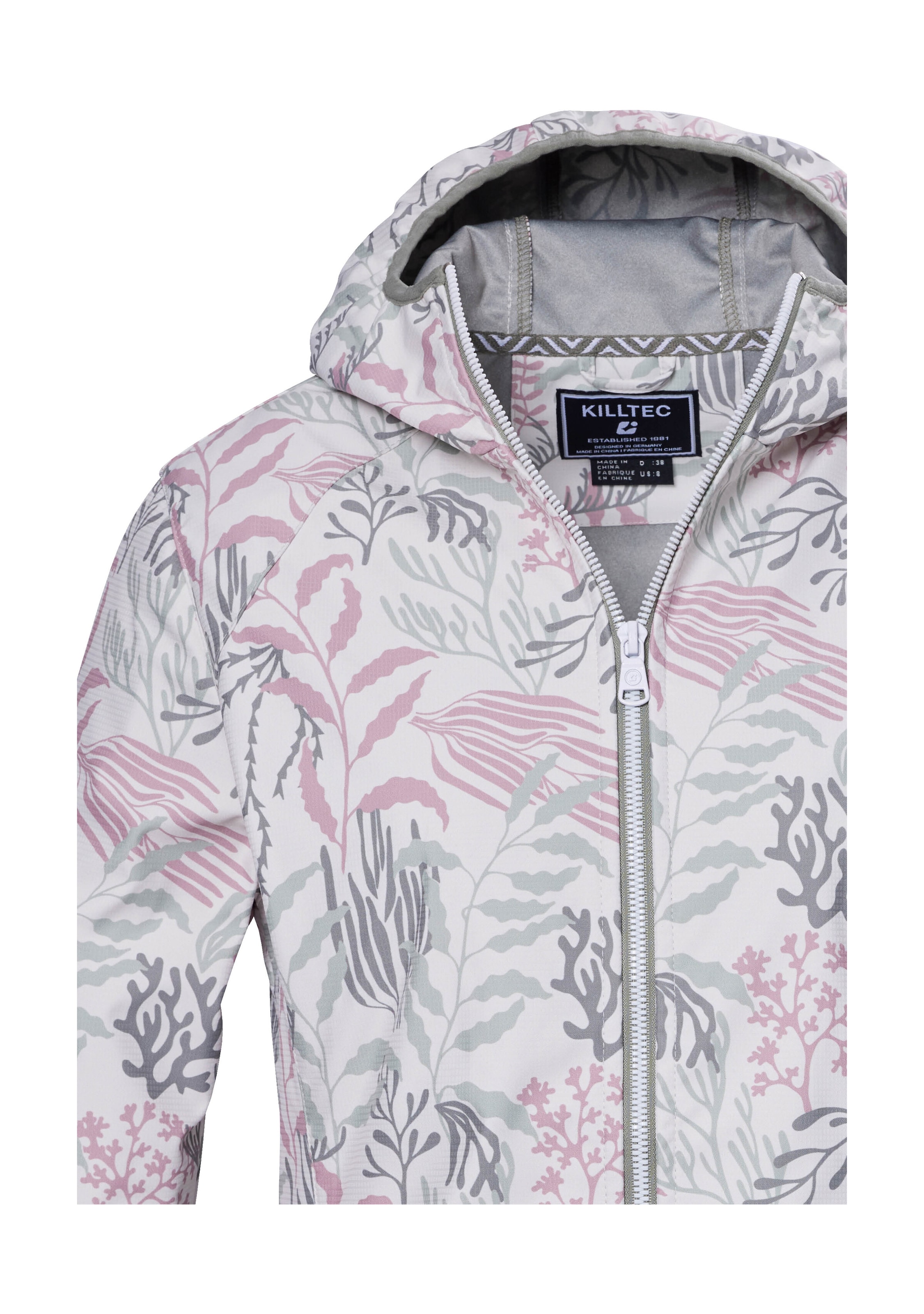 Killtec Softshelljacke »KOS 56 WMN SFTSHLL JCKT«, Wasserabweisende, winddichte Softshelljacke mit floralem Print