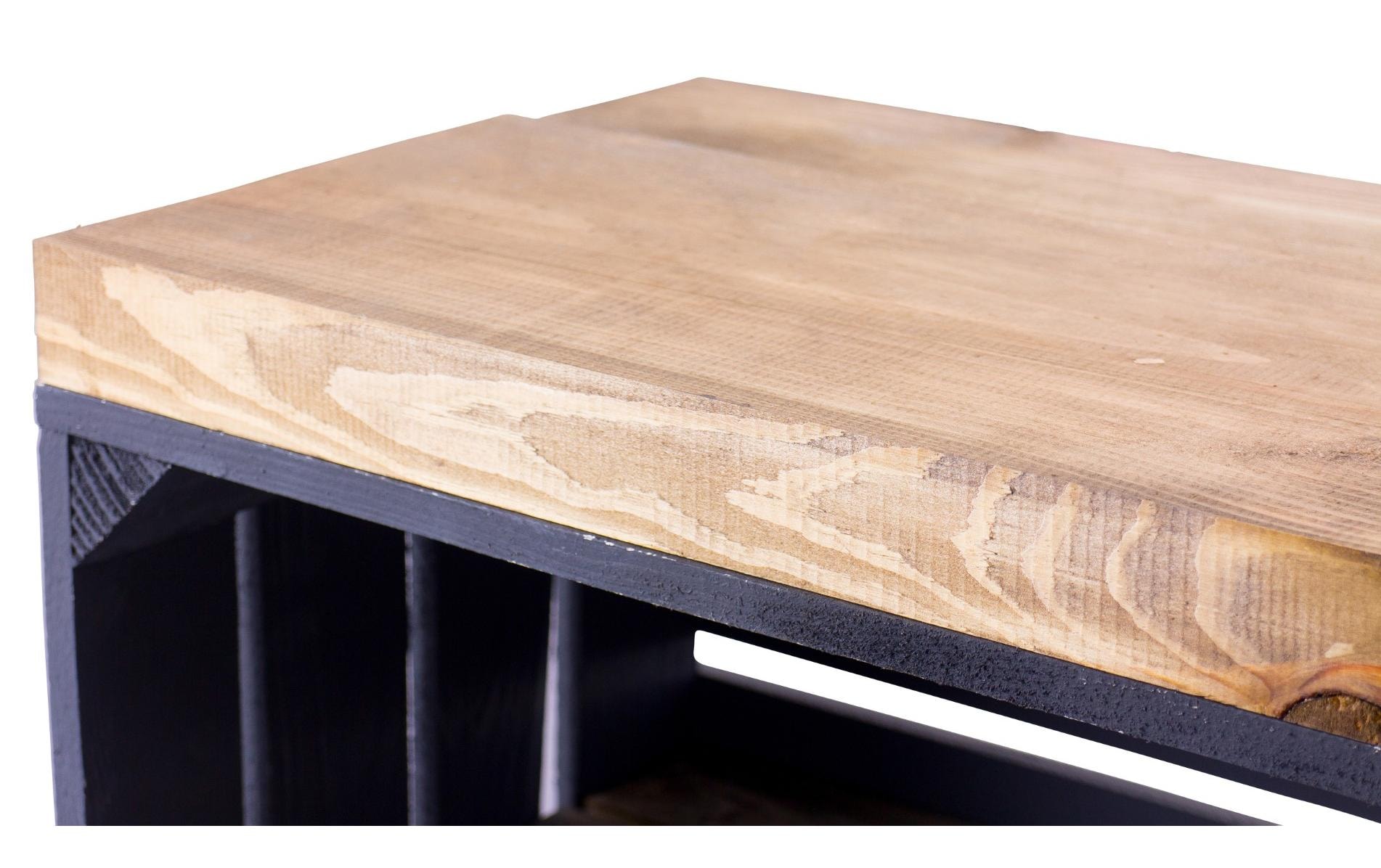 Holz Zollhaus Mehrzweckregal »auf Rollen Vintage, Schwarz / Braun, 100 x 50 cm«