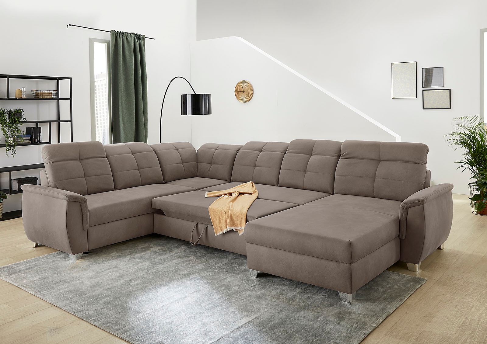 Jockenhöfer Gruppe Wohnlandschaft »Livorno U-Form«, mit 7 individuell verstellbaren Kopfteilen, Bett- und Relaxfunktion