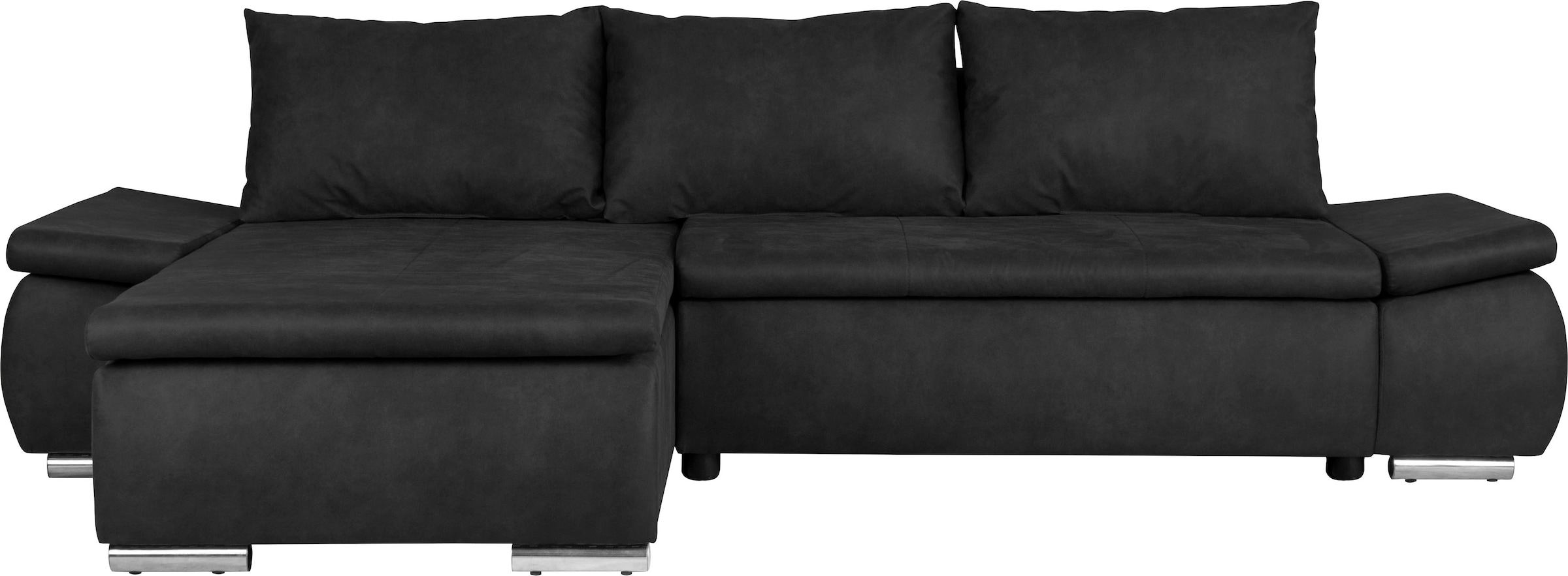 Home affaire Ecksofa »Acra L-Form«, mit Bettfunktion und Bettkasten, in Mattenoptik